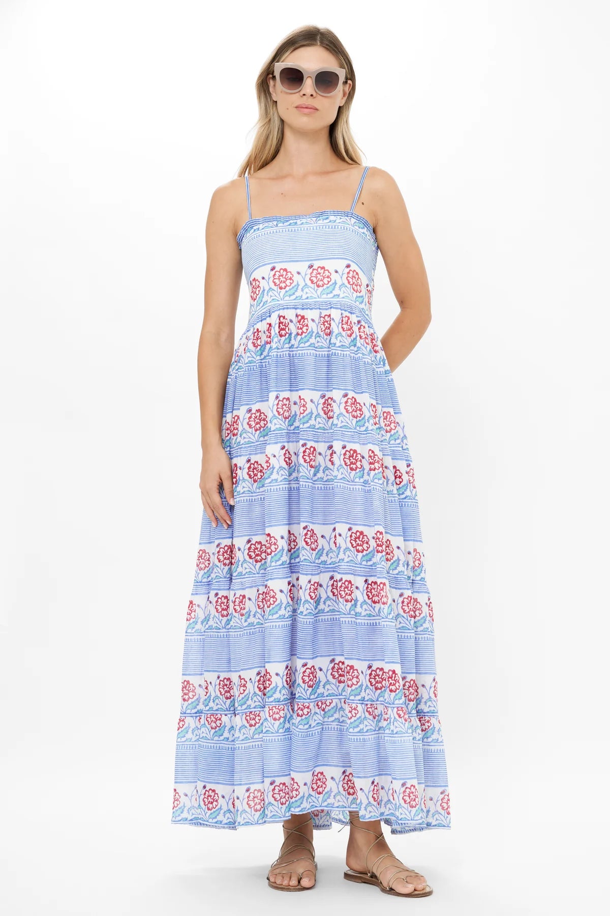 SMOCKED BACK MAXI