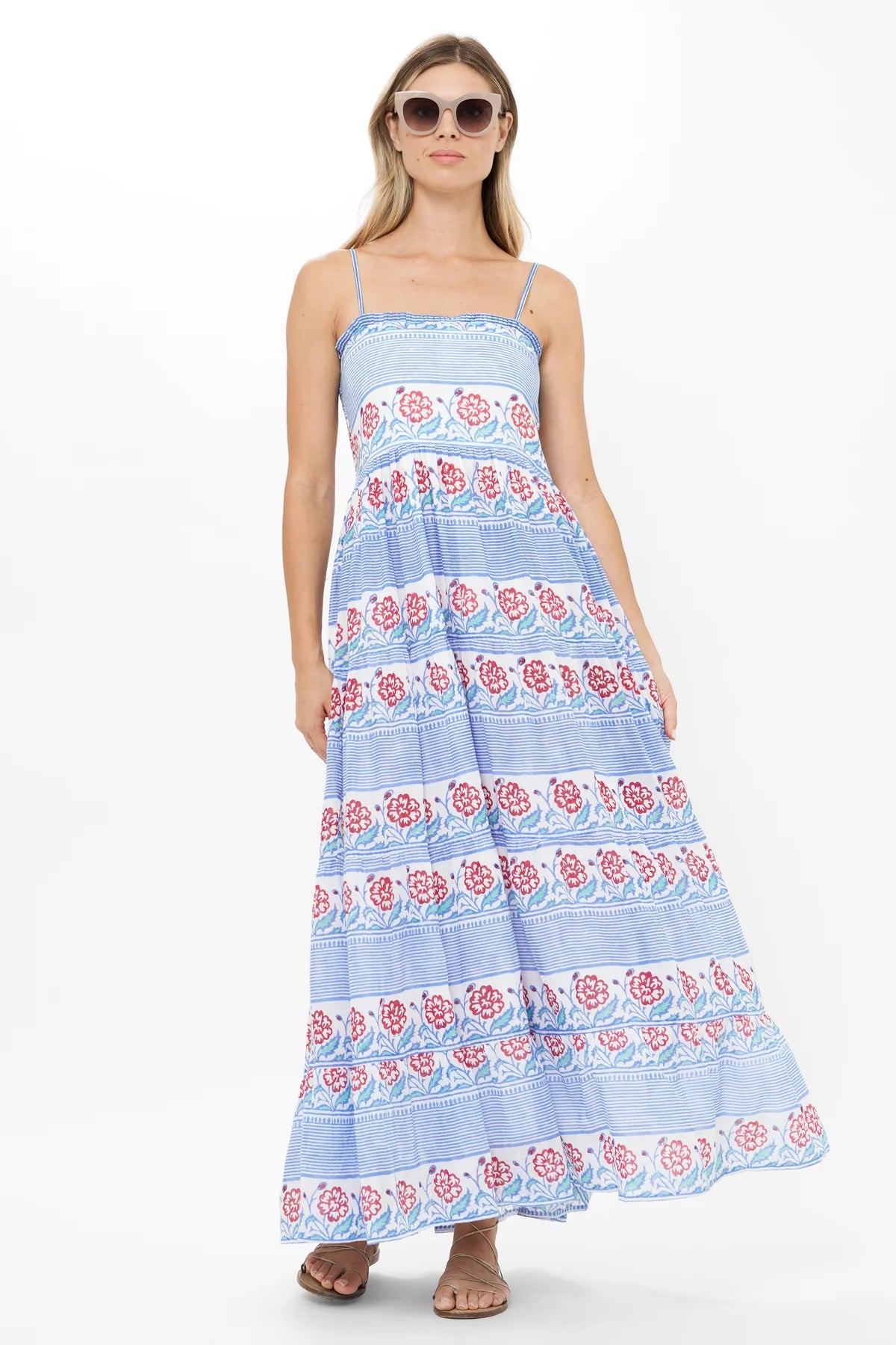SMOCKED BACK MAXI