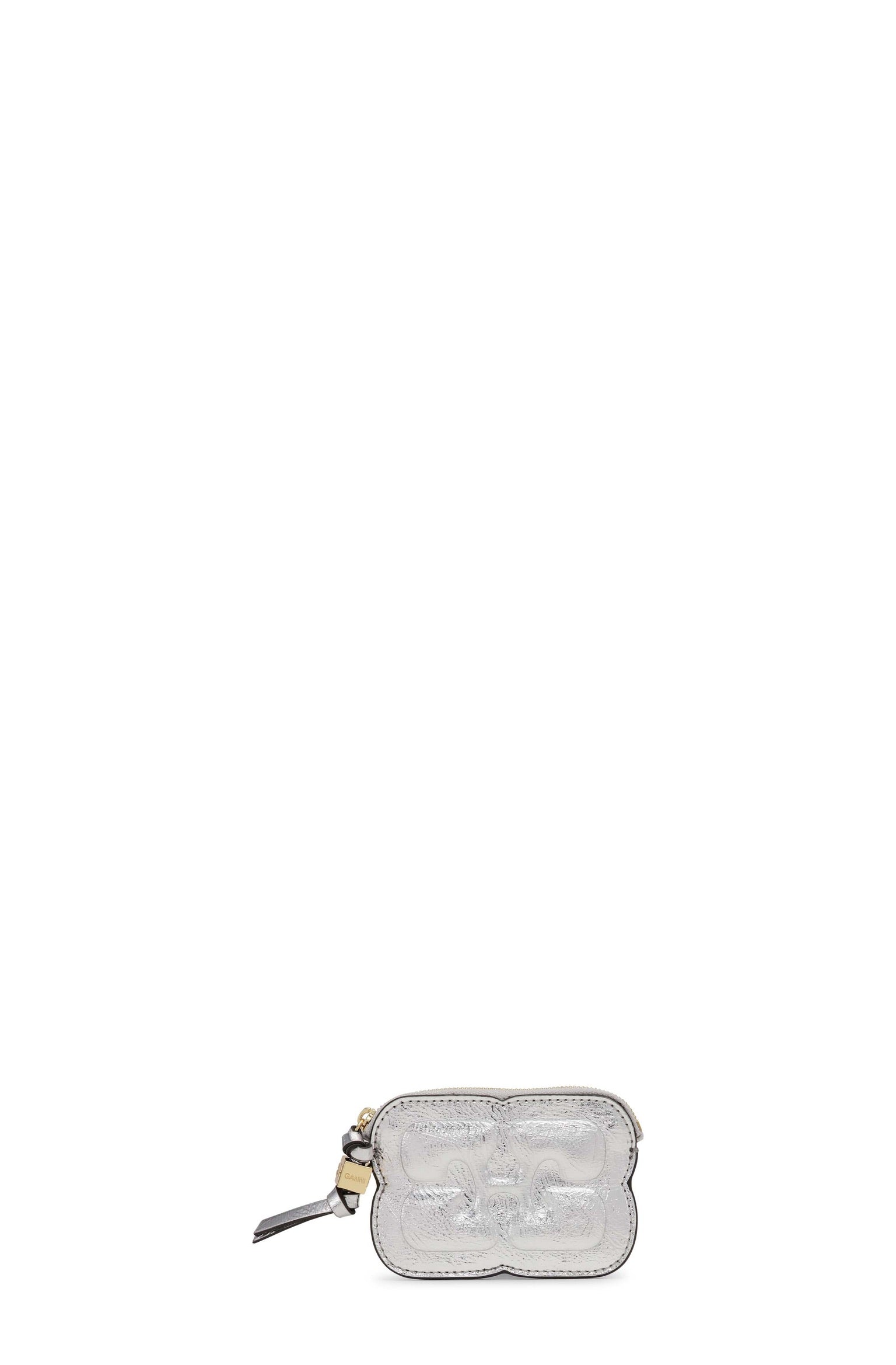 GANNI BOU ZIP WALLET METALLIC