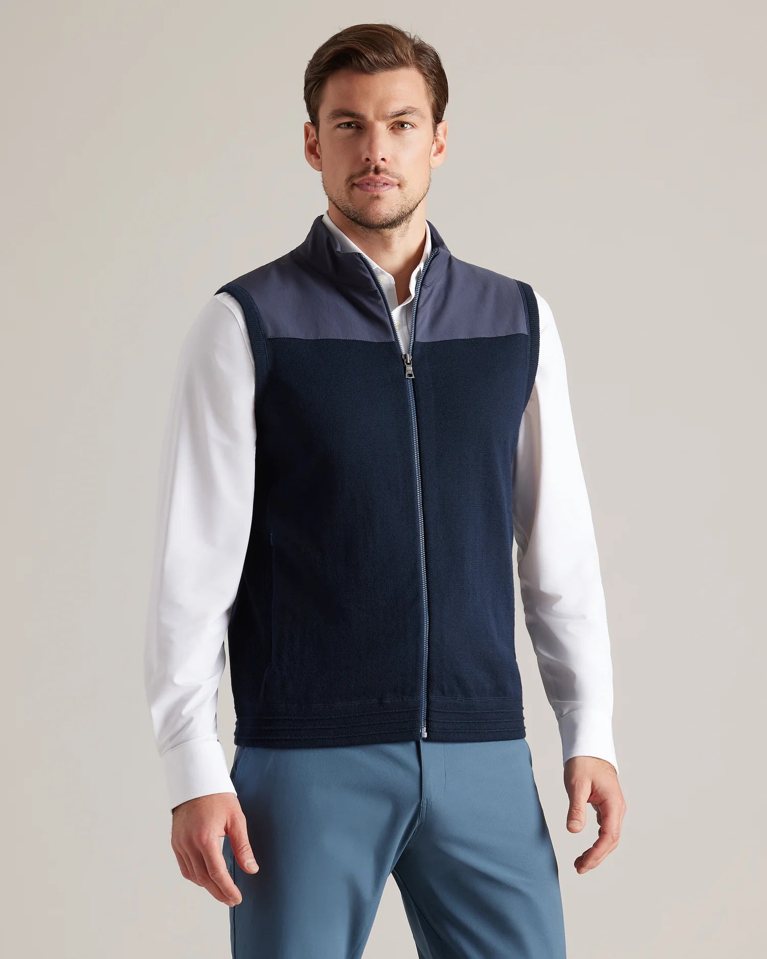 RHONE COMMUTER SWEATER VEST TRUE NAVY