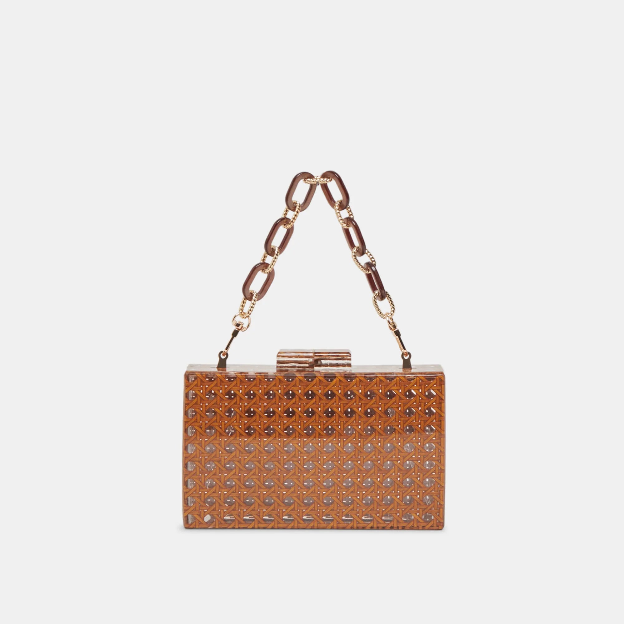 DOLCE VITA CANE RAFFIA CLUTCH