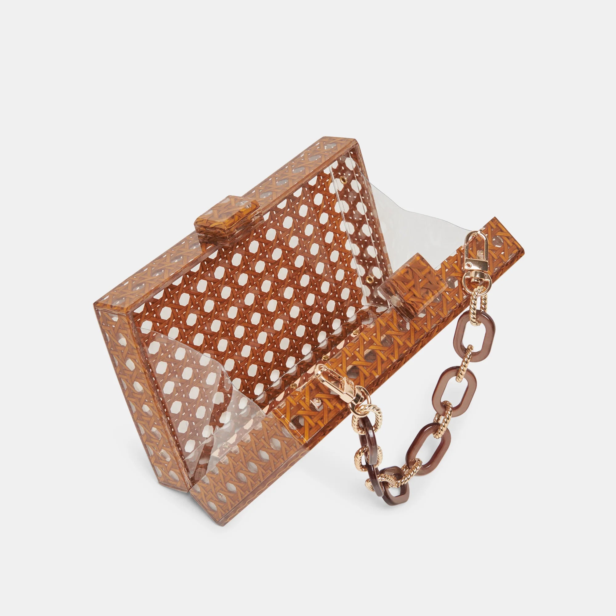DOLCE VITA CANE RAFFIA CLUTCH
