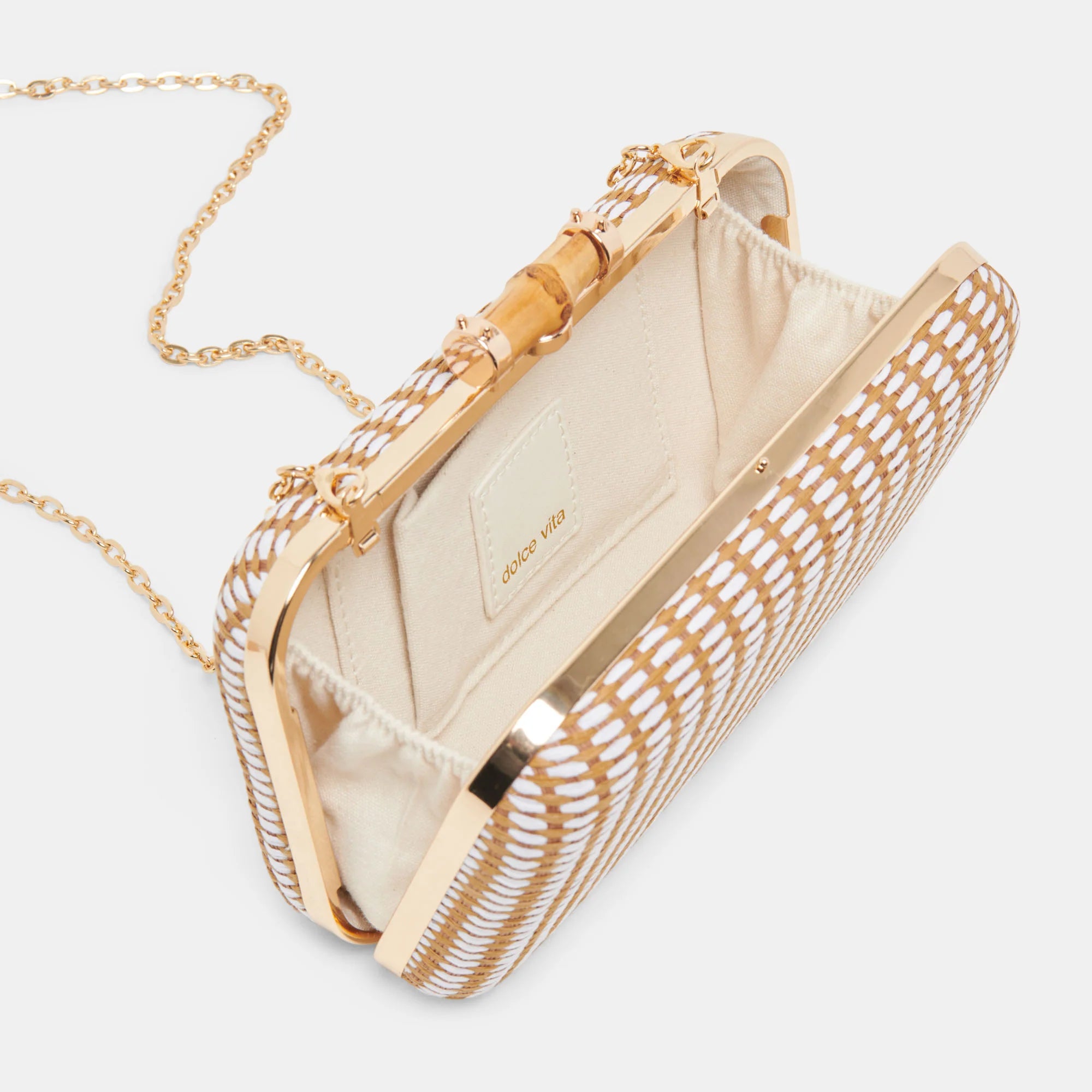 DOLCE VITA SYMI RAFFIA CLUTCH