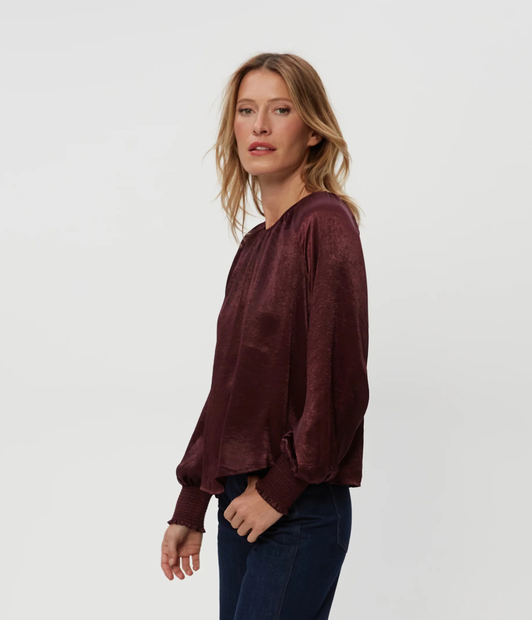 michael stars Fabi Hammered Satin Top