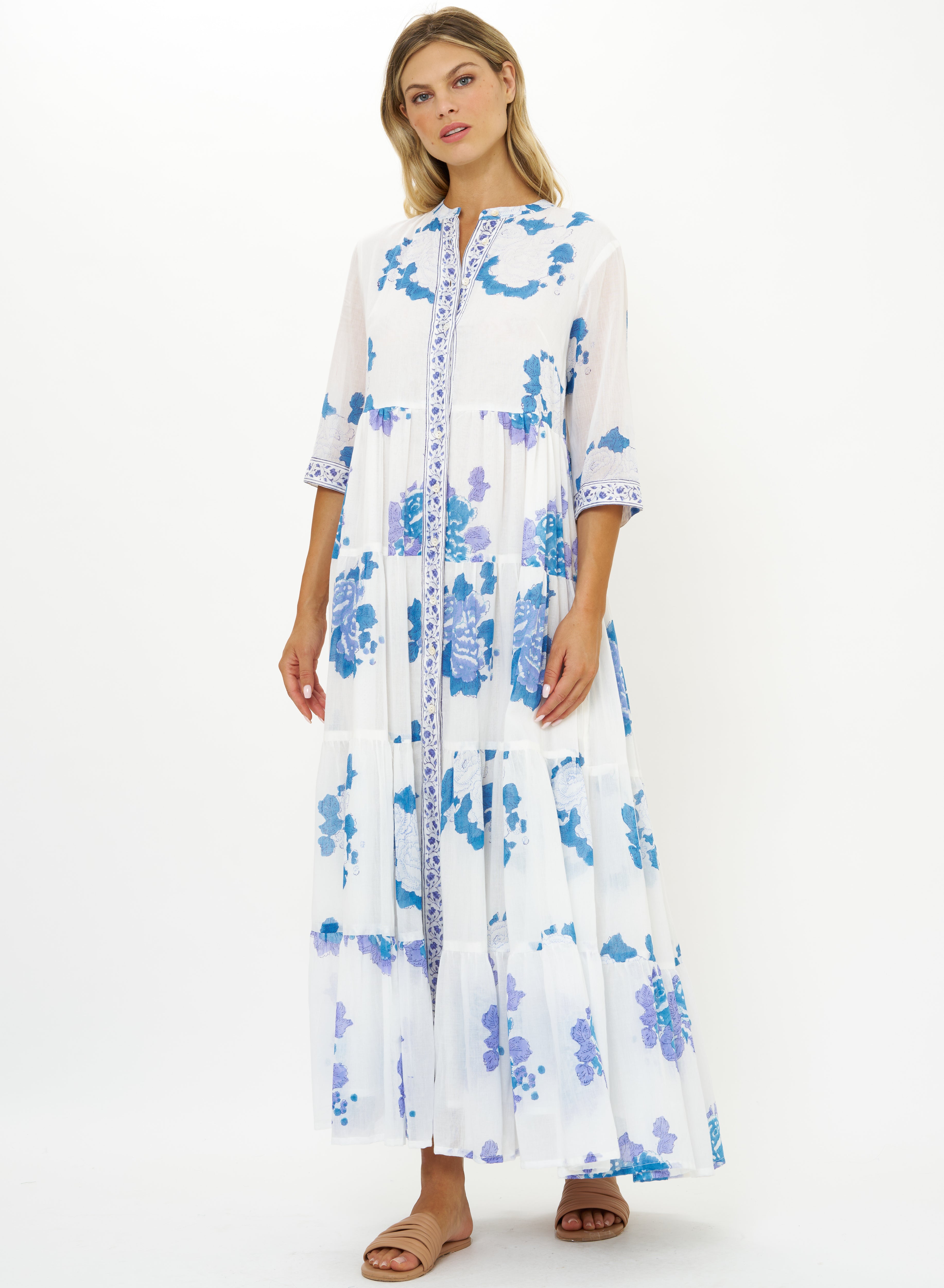 3/4 BUTTON MAXI - PORTOFINO BLUE