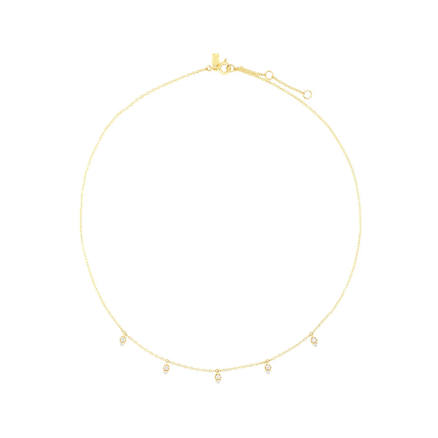 DIAMOND 5 TEARDROP CHOKER NECKLACE EF-C60441
