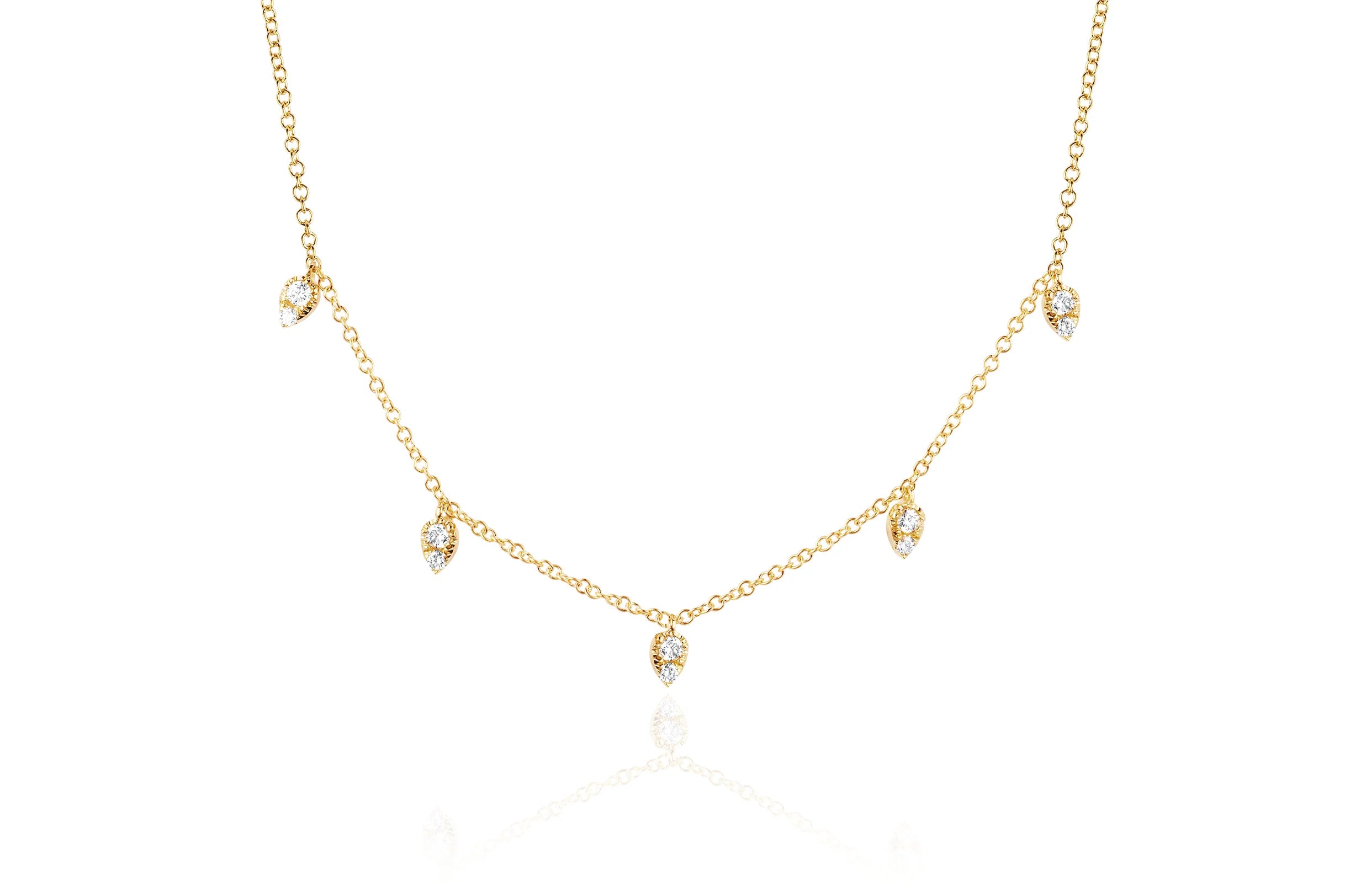 DIAMOND 5 TEARDROP CHOKER NECKLACE EF-C60441