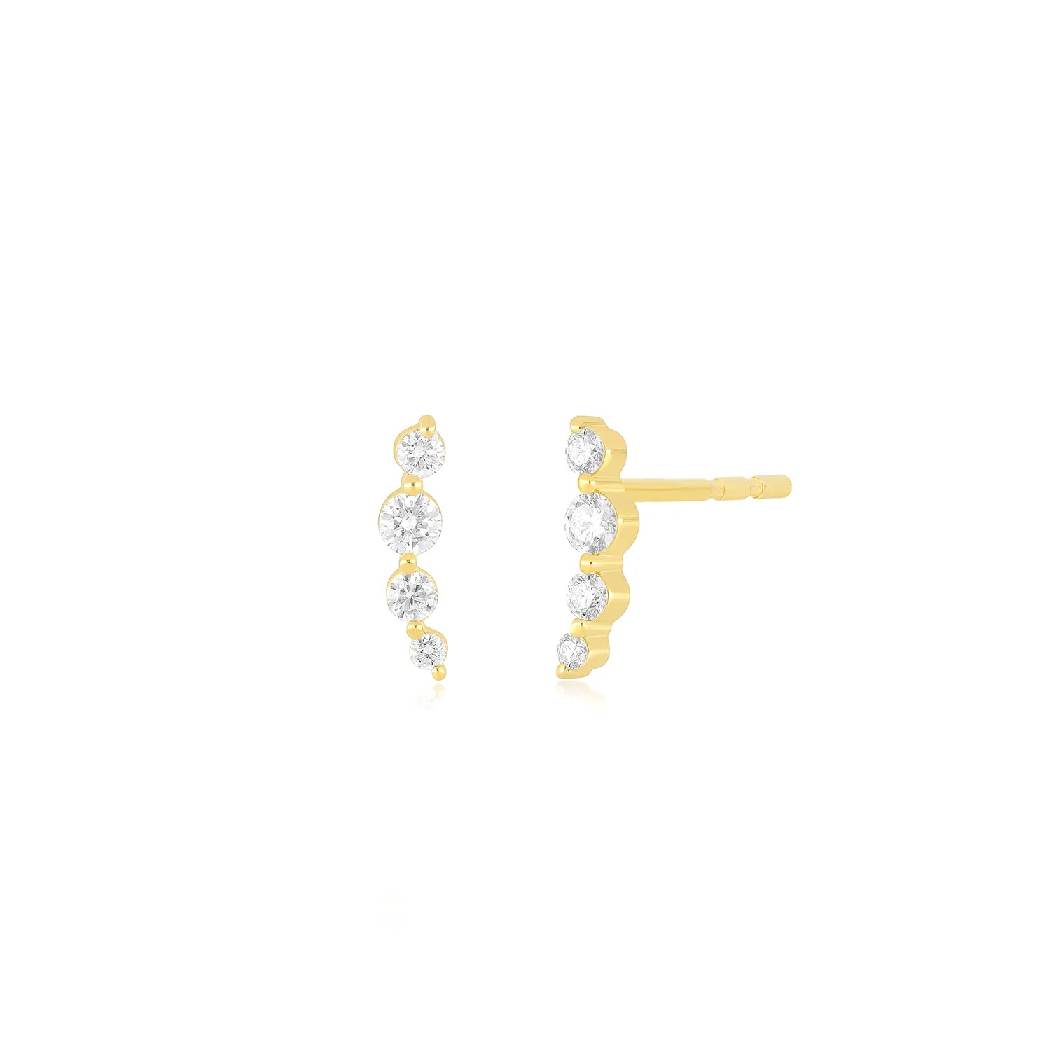 DIAMOND ARC STUD EARRINGS GOLD EF-61541