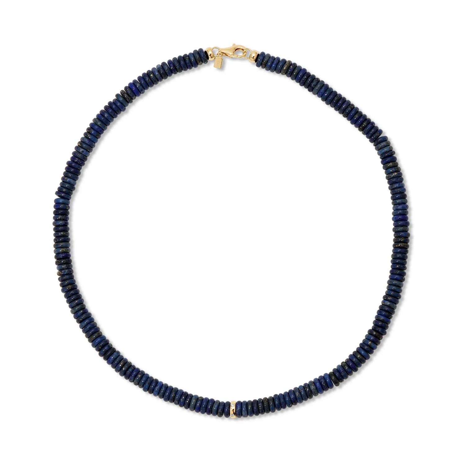 JUMBO LAPIS LAZULI RONDELLE BEAD NECKLACE EF-61981-LL