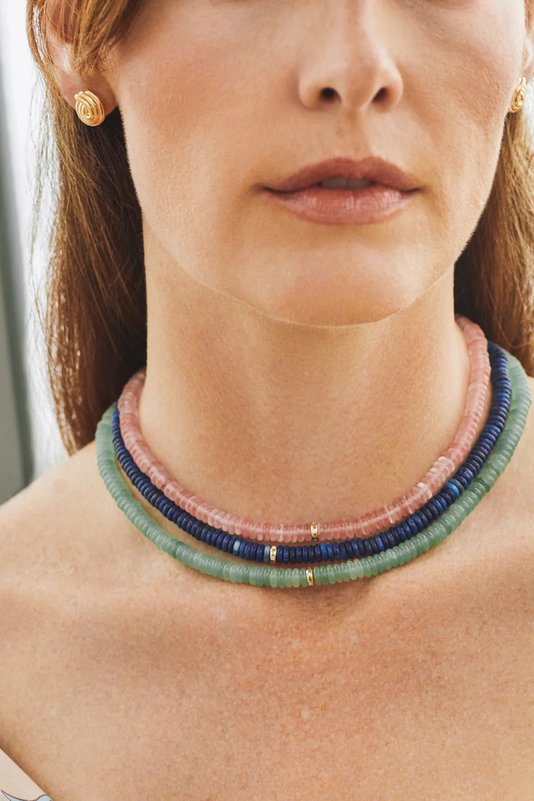 JUMBO LAPIS LAZULI RONDELLE BEAD NECKLACE EF-61981-LL