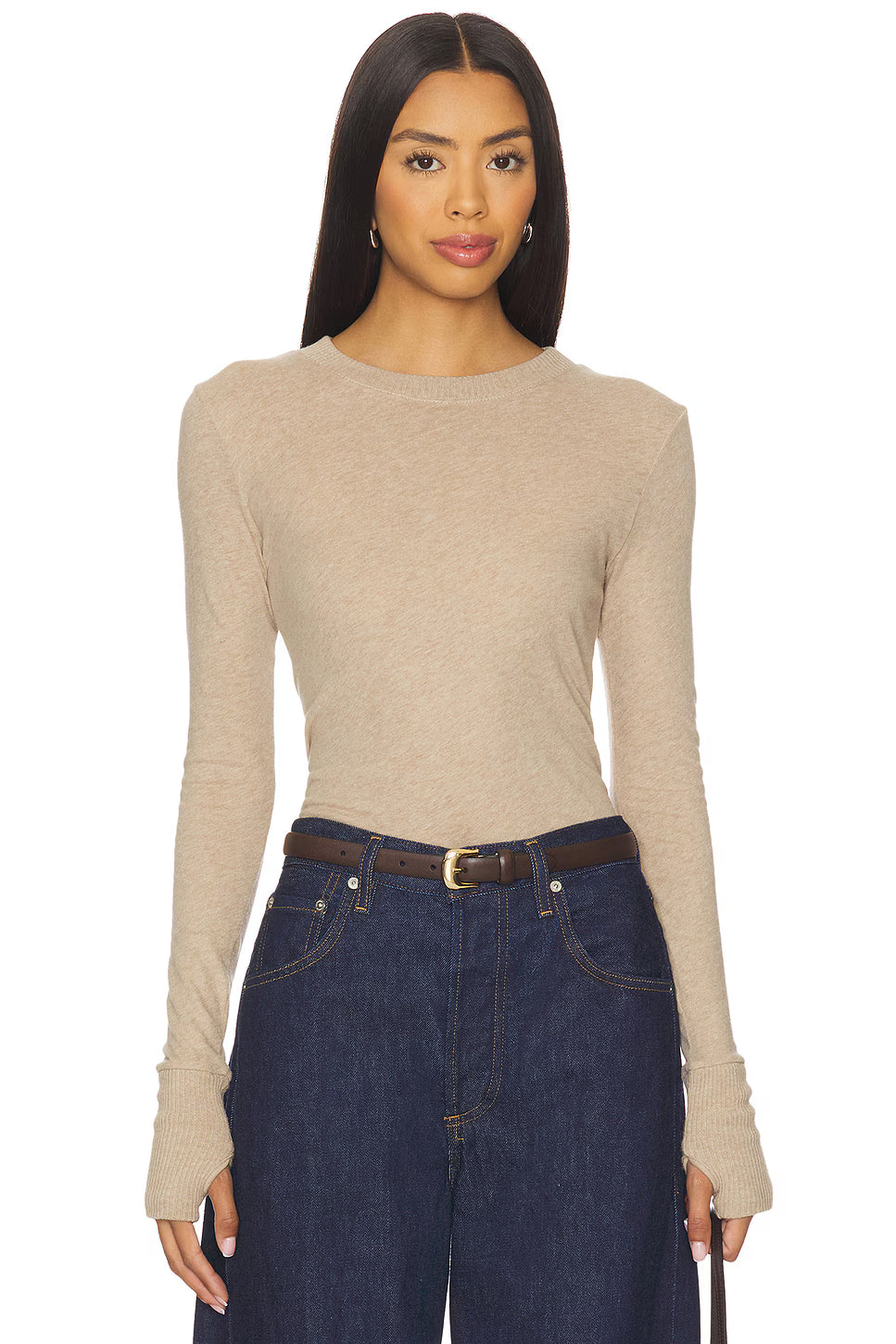 CASHMERE EASY CUFFED CREW