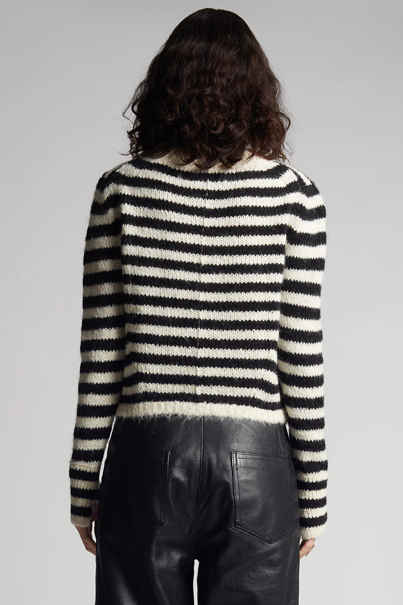 ELEVEN SIX AVA SWEATER - IVORY/BLACK STRIPE