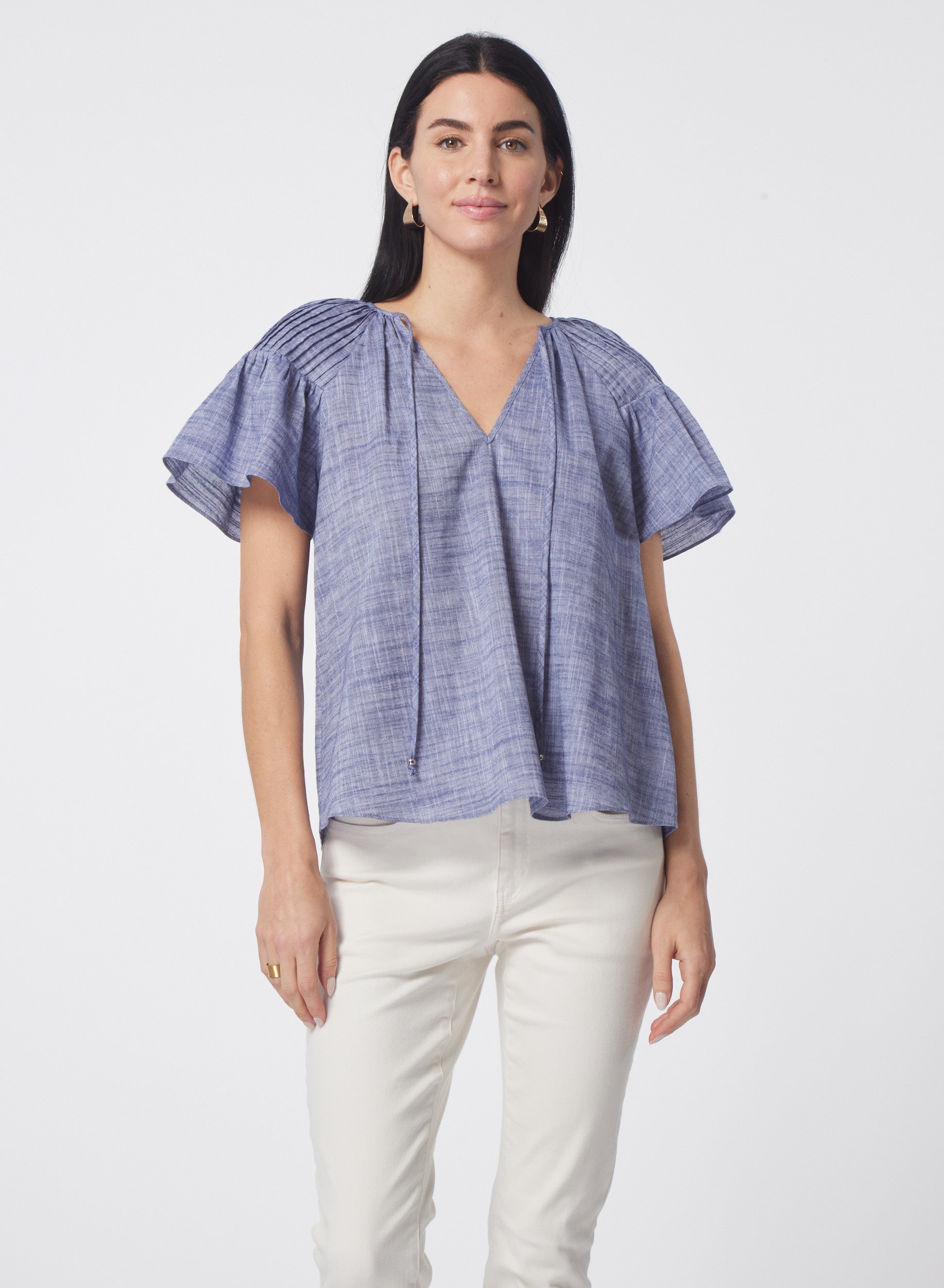 GILNER FARRAR AILEEN BLOUSE - CHAMBRAY