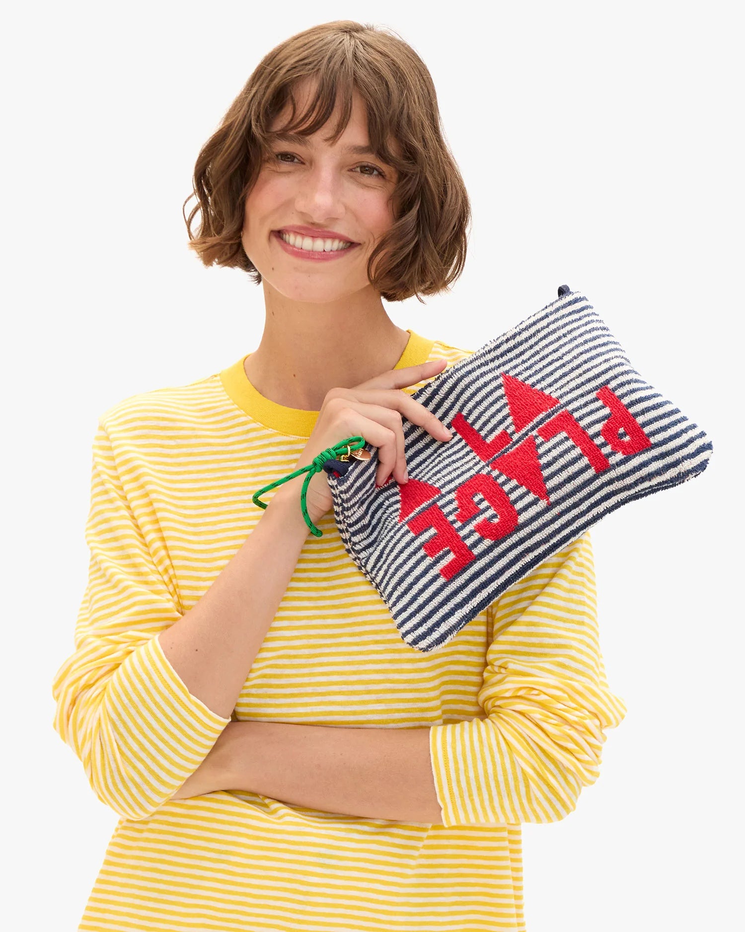 FLAT CLUTCH - TERRY STRIPE