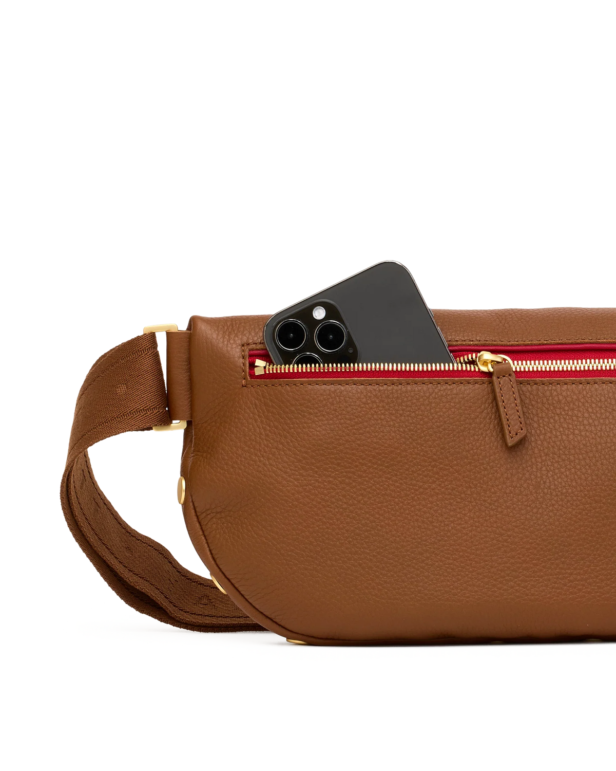 CHARLES CROSSBODY LRG - MAHOGANY PEBBLE