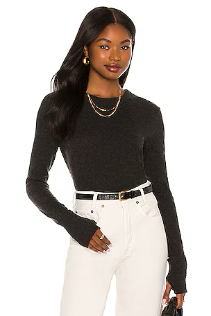 CASHMERE EASY CUFFED CREW