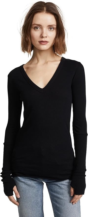 CASHMERE LONG SLEEVE V