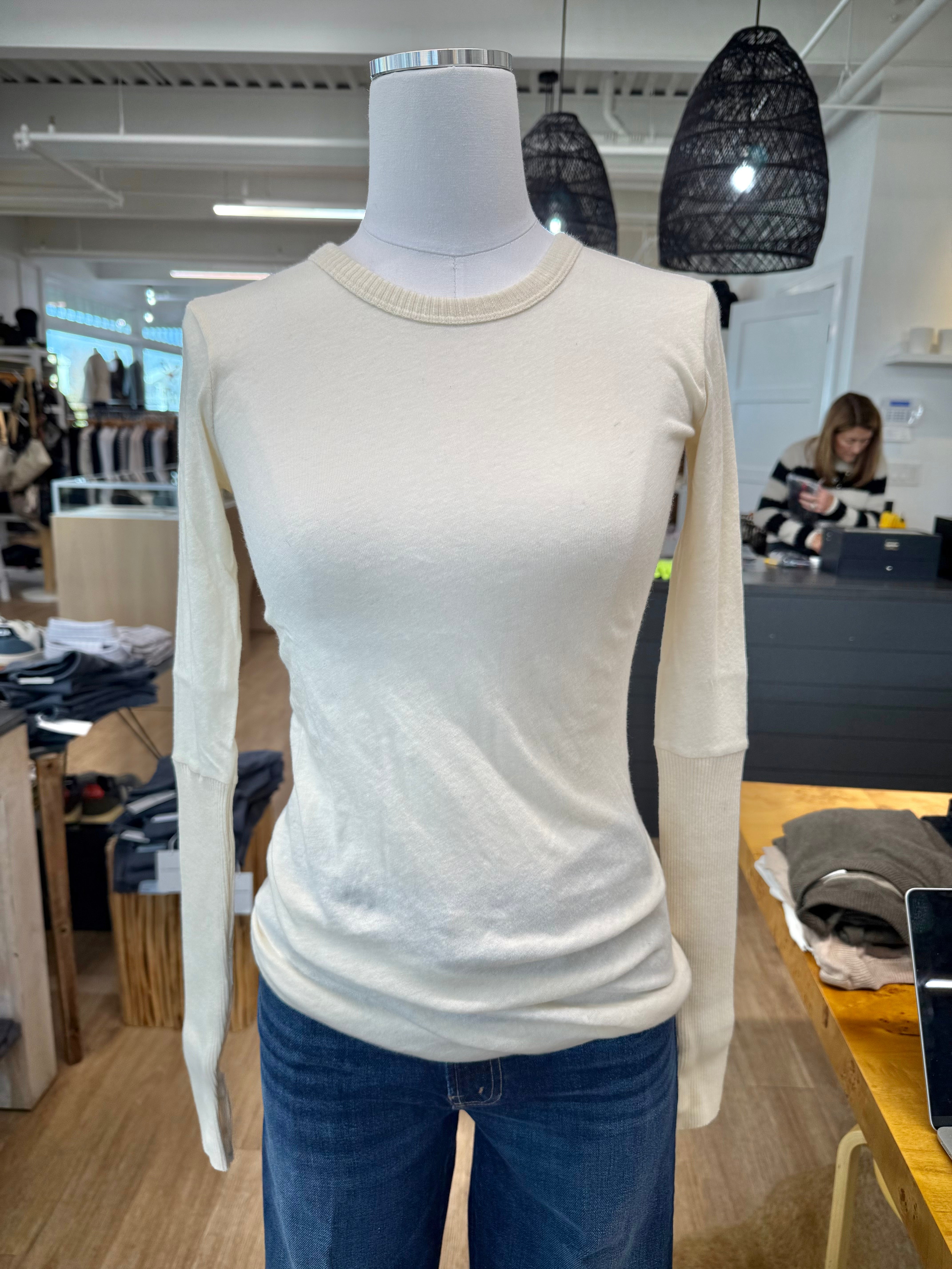 CASHMERE CREW LONG SLEEVE