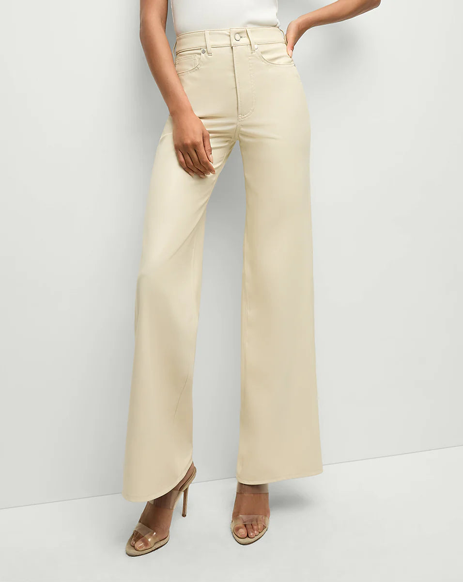 VERONICA BEARD Taylor Vegan Leather Wide-Leg Jean