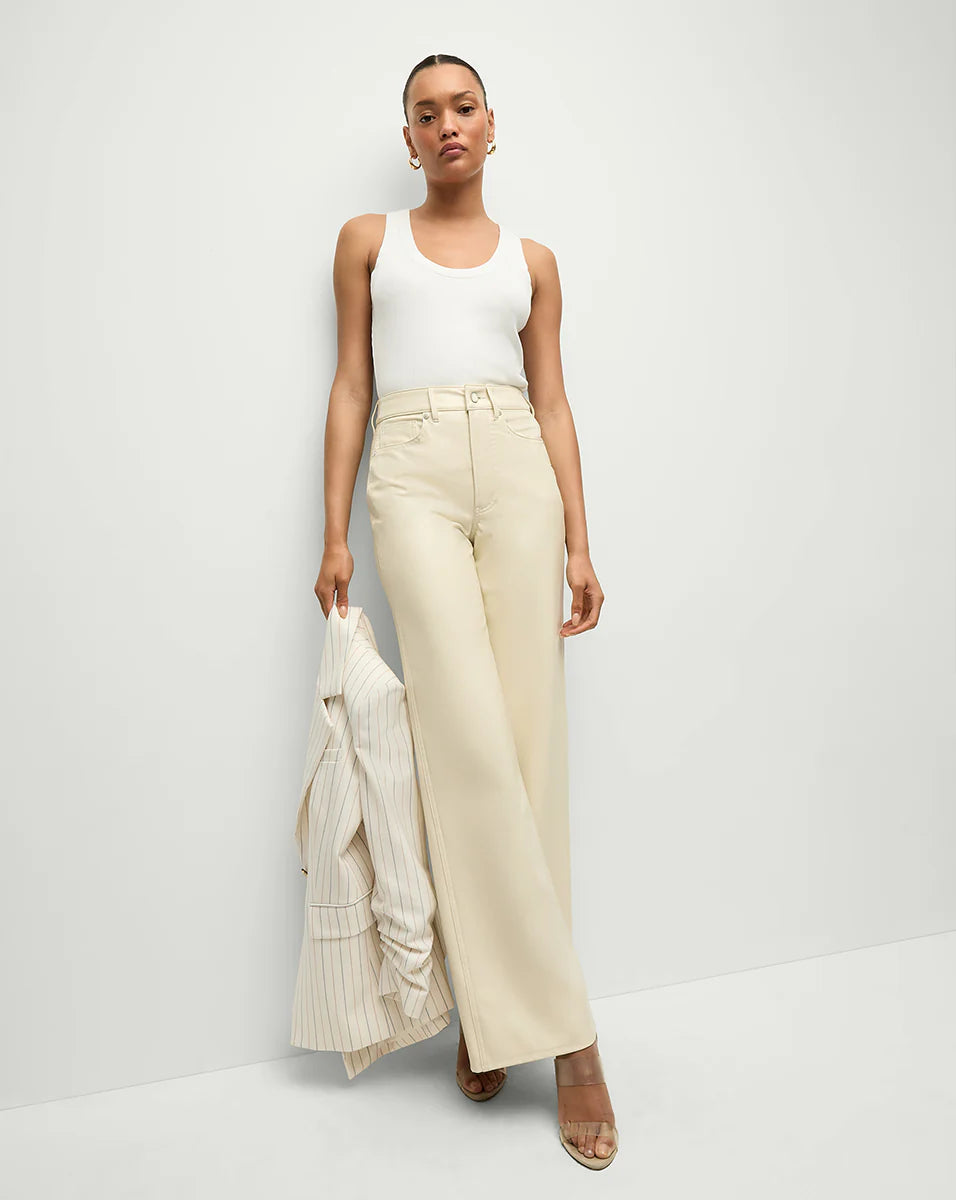 VERONICA BEARD Taylor Vegan Leather Wide-Leg Jean