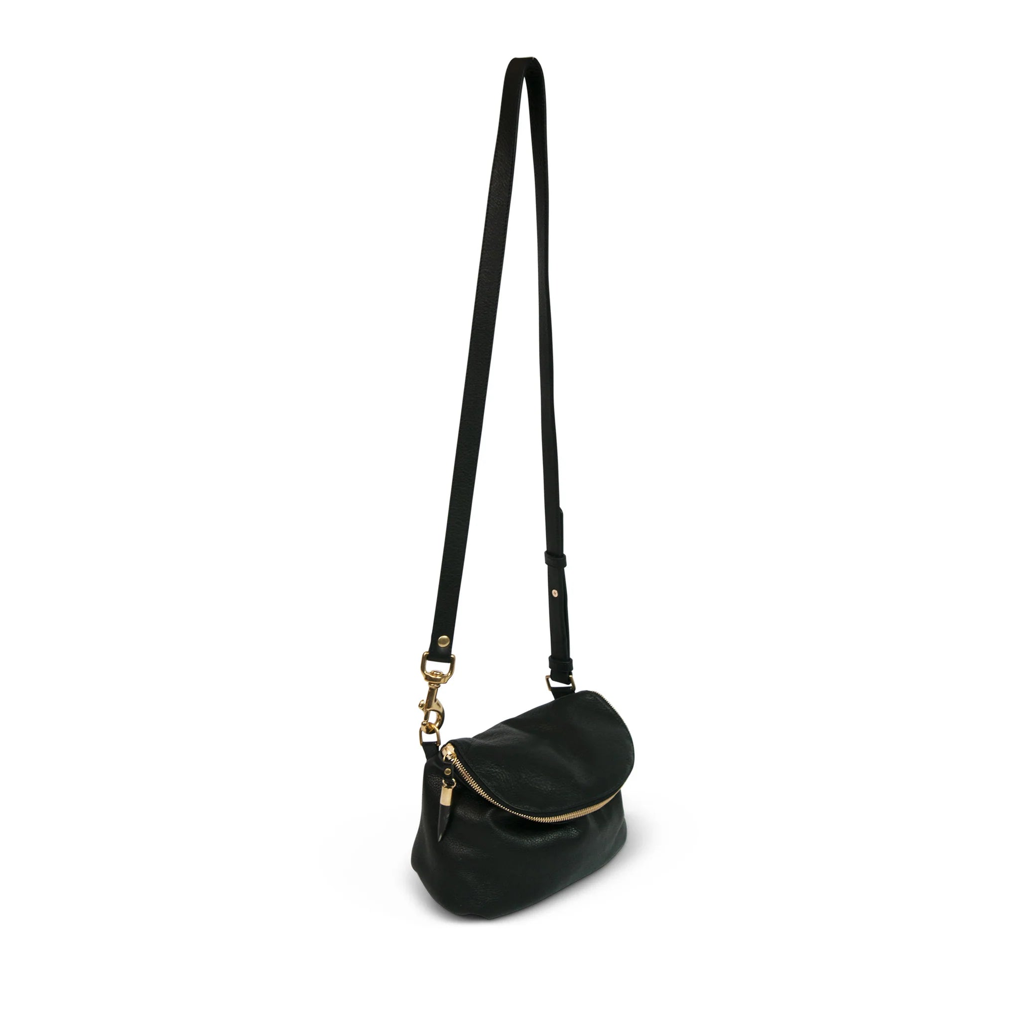 kempton & co Mini Windbourne Leather Crossbody - Black