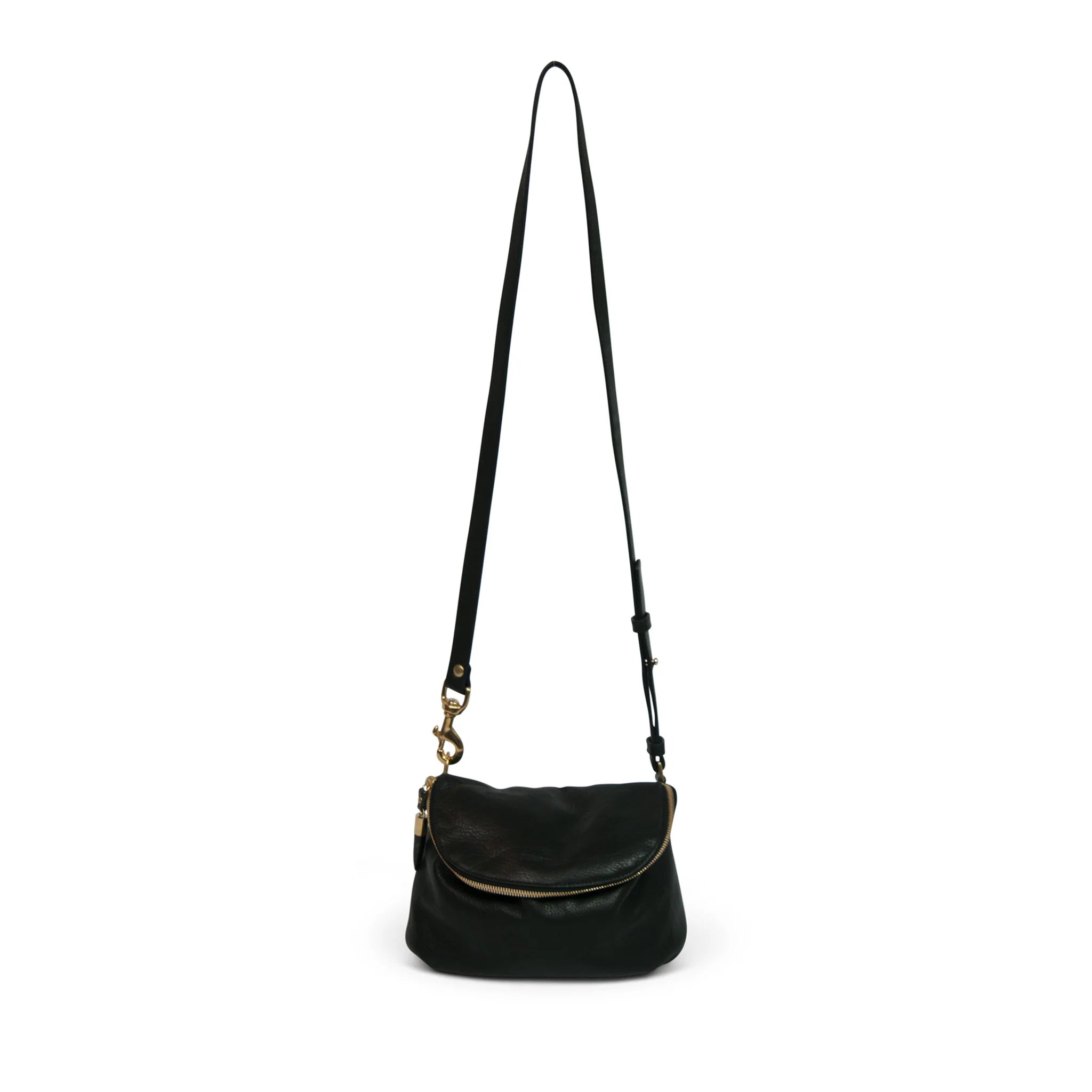 kempton & co Mini Windbourne Leather Crossbody - Black