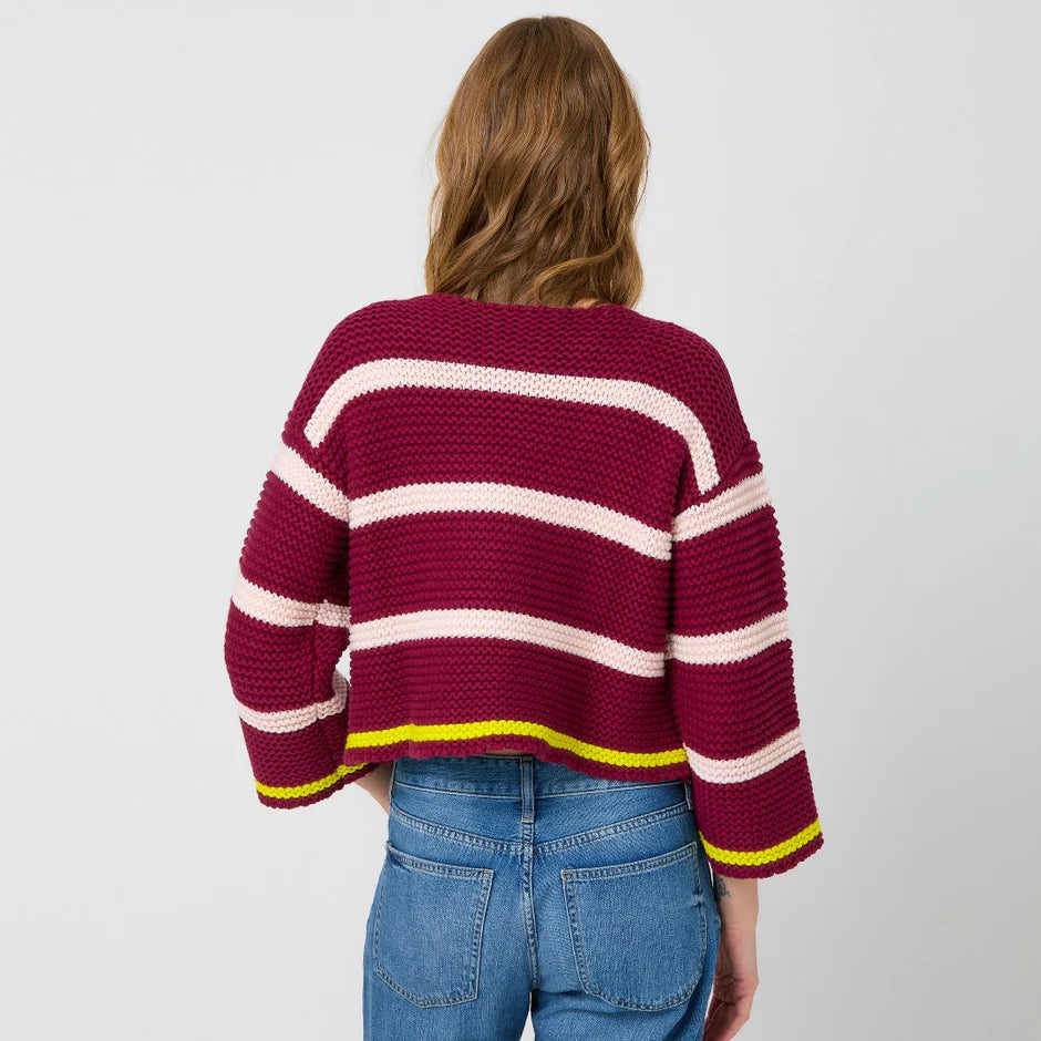 KERRI ROSENTHAL KAIA - BURGUNDY STRIPE