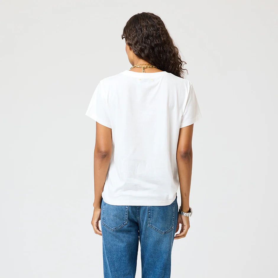 KERRI ROSENTHAL SUKE LOVE LINES TEE WHITE
