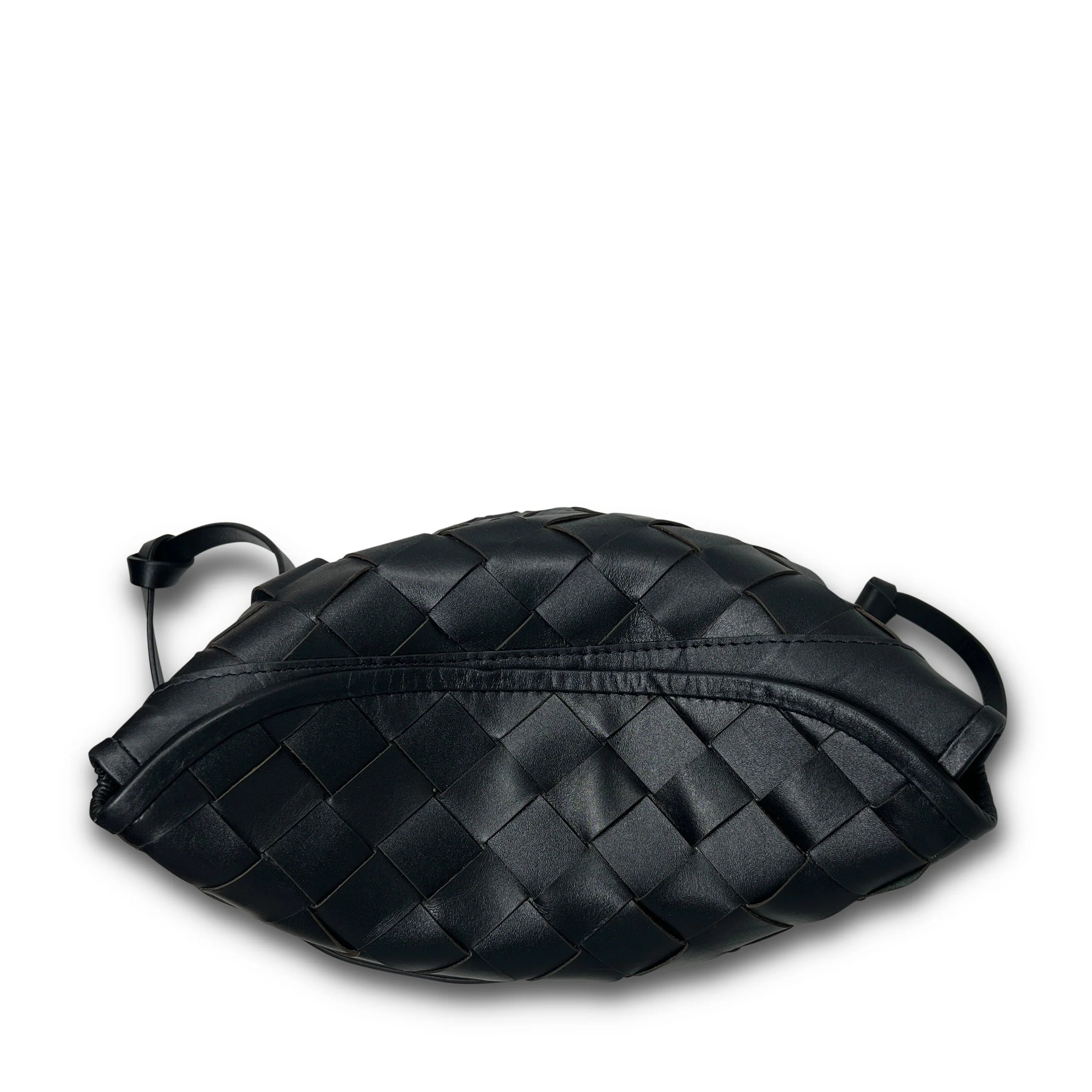 Kempton & Co Richmond Bucket Bag - Black Threaded Weave