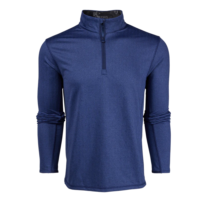 greyson Herringbone Tate Quarter-Zip navy