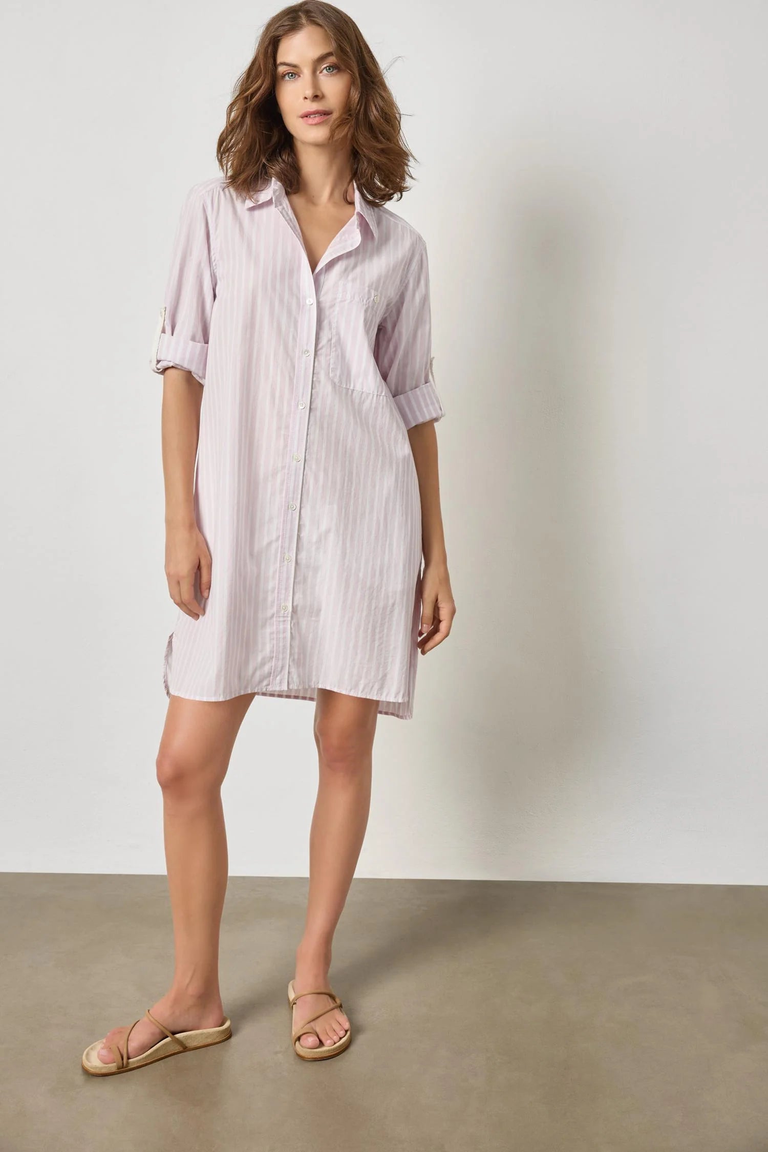 STRIPED SHIRT DRESS