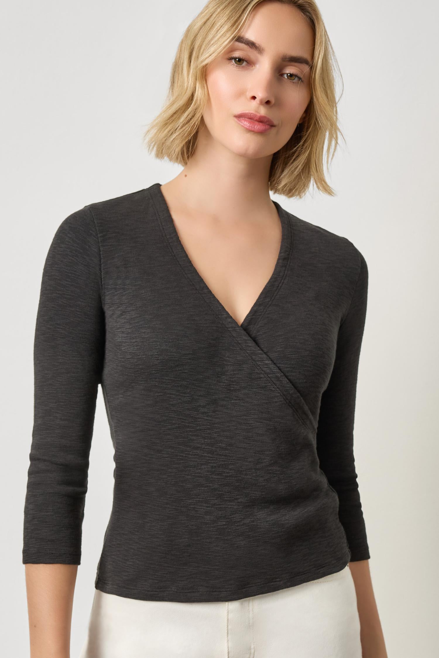 RIB SLUB 3/4 SLEEVE