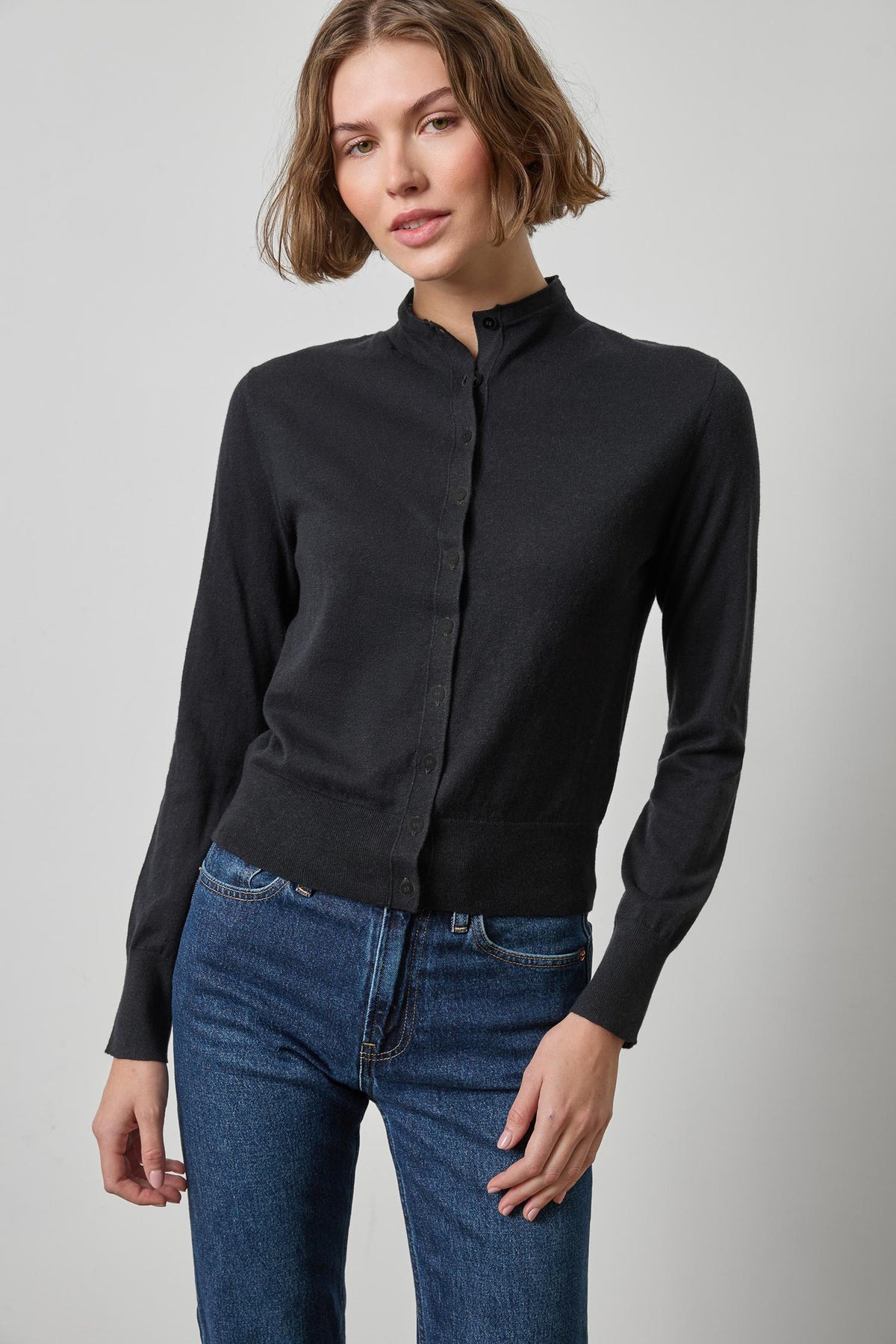 FUNNEL NECK CARDIGAN