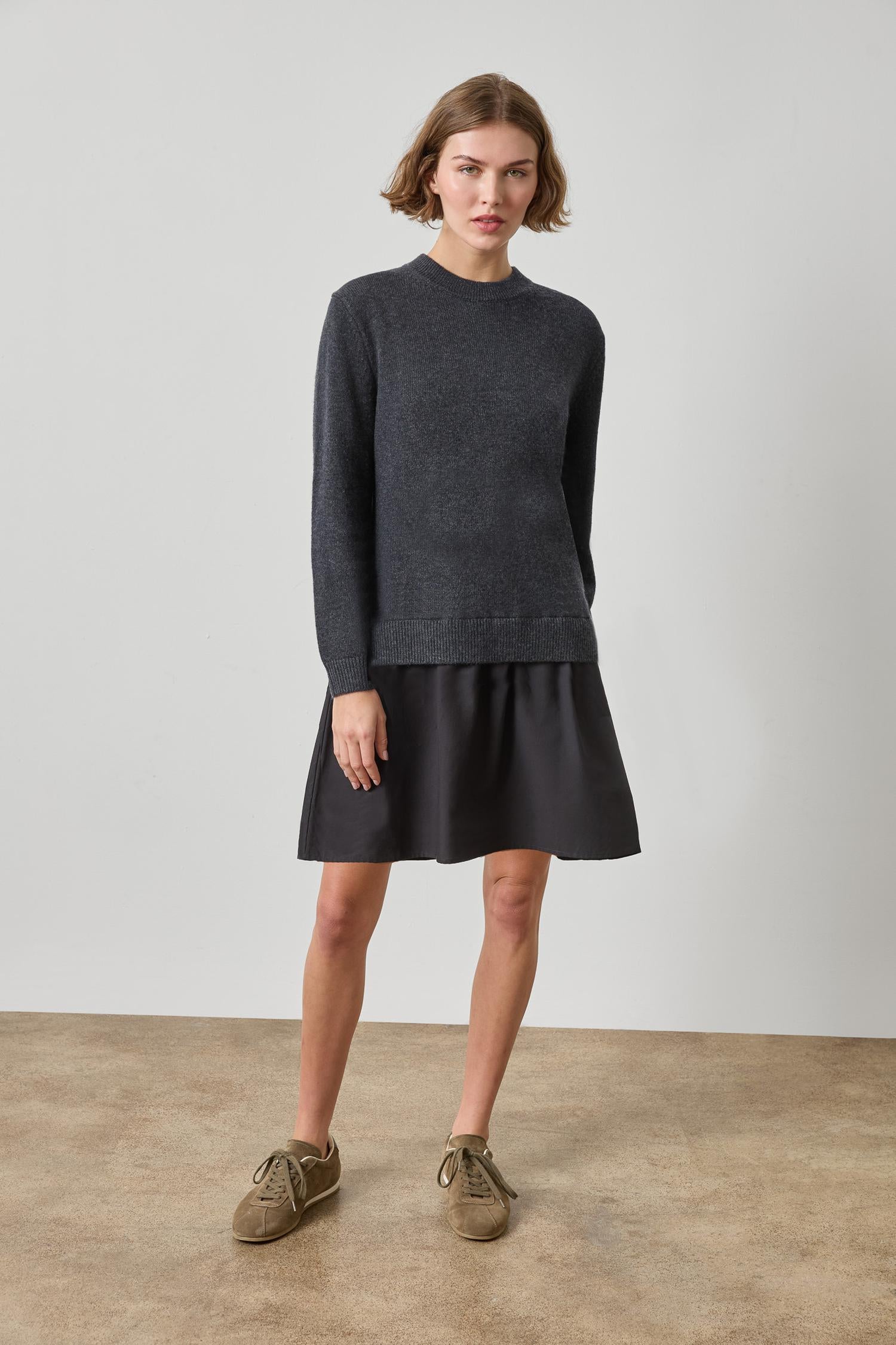 SHORT COMBO SWEATER DRESS