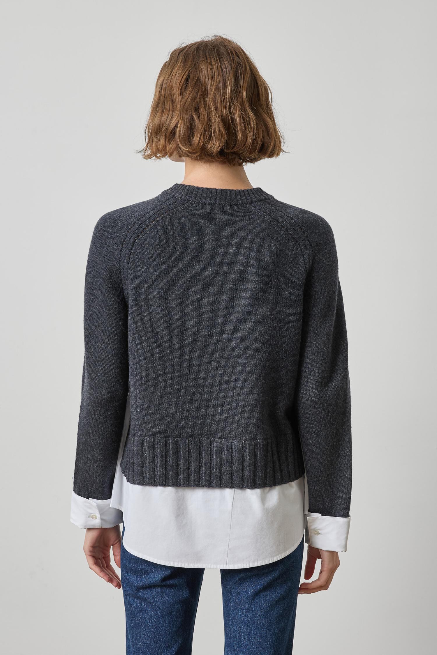 MIXED MEDIA CREW SWEATER