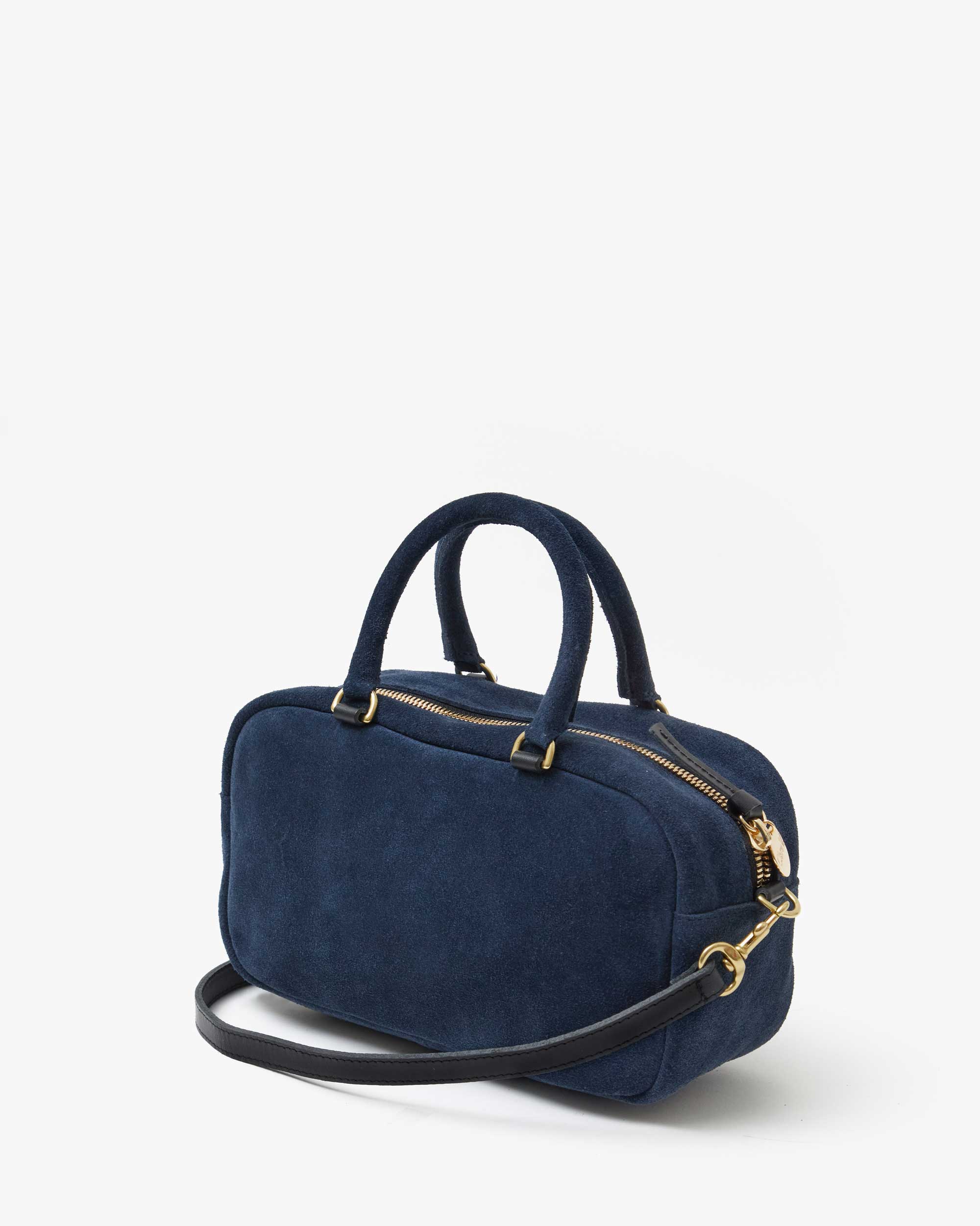 CLARE V PETIT CLAUDINE - NAVY SUEDE