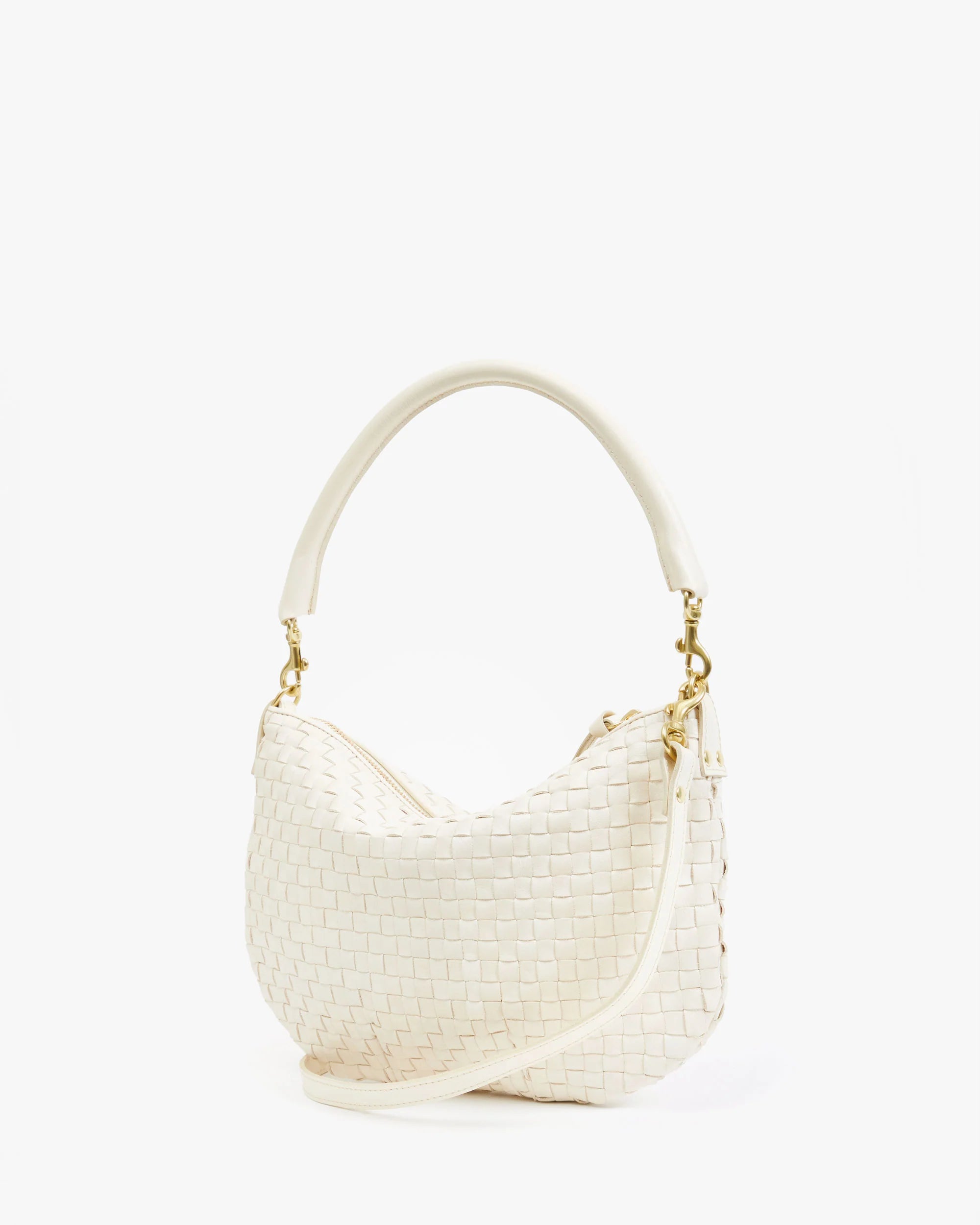 CLARE V PETIT MOYEN CREAM WOVEN