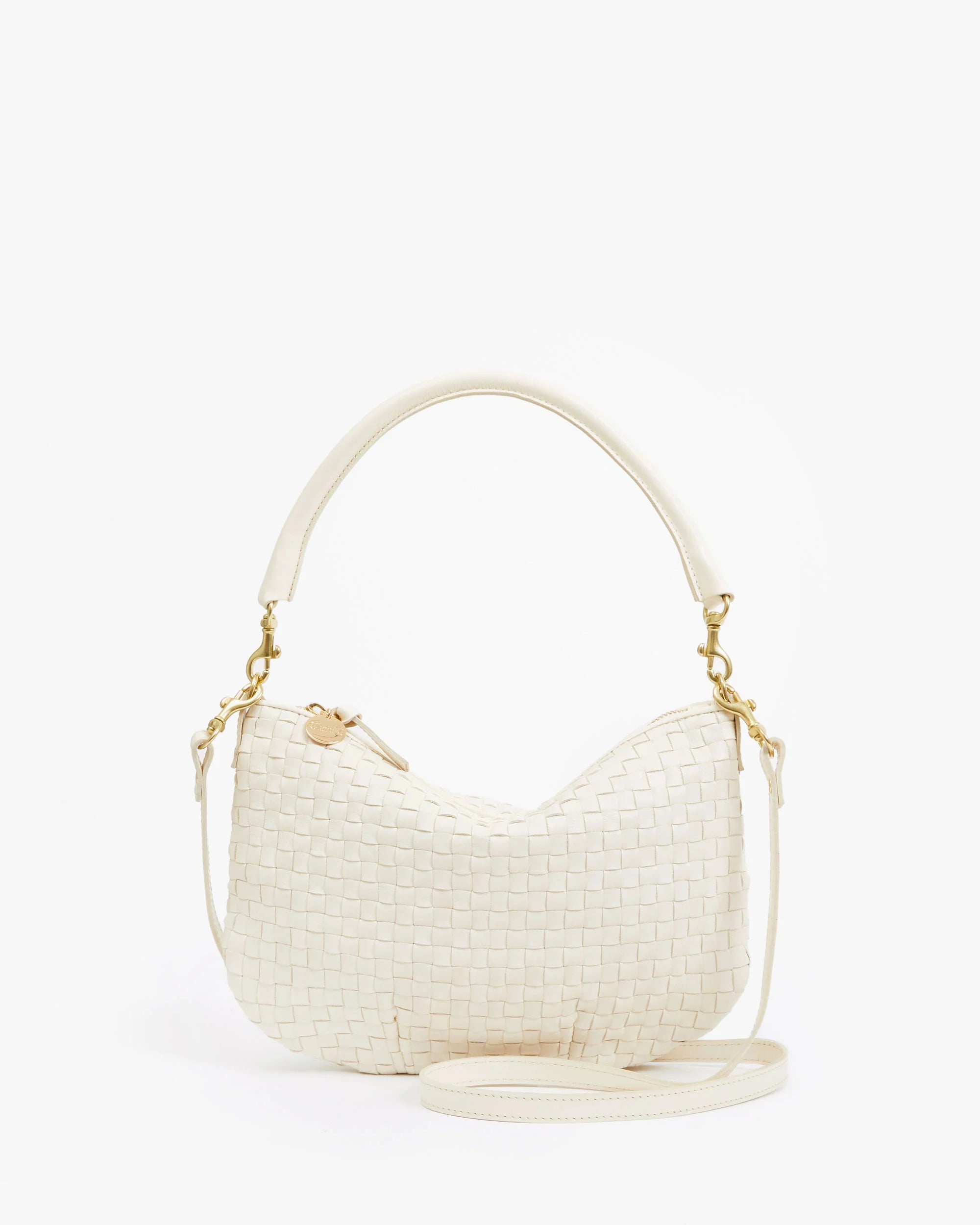 CLARE V PETIT MOYEN CREAM WOVEN