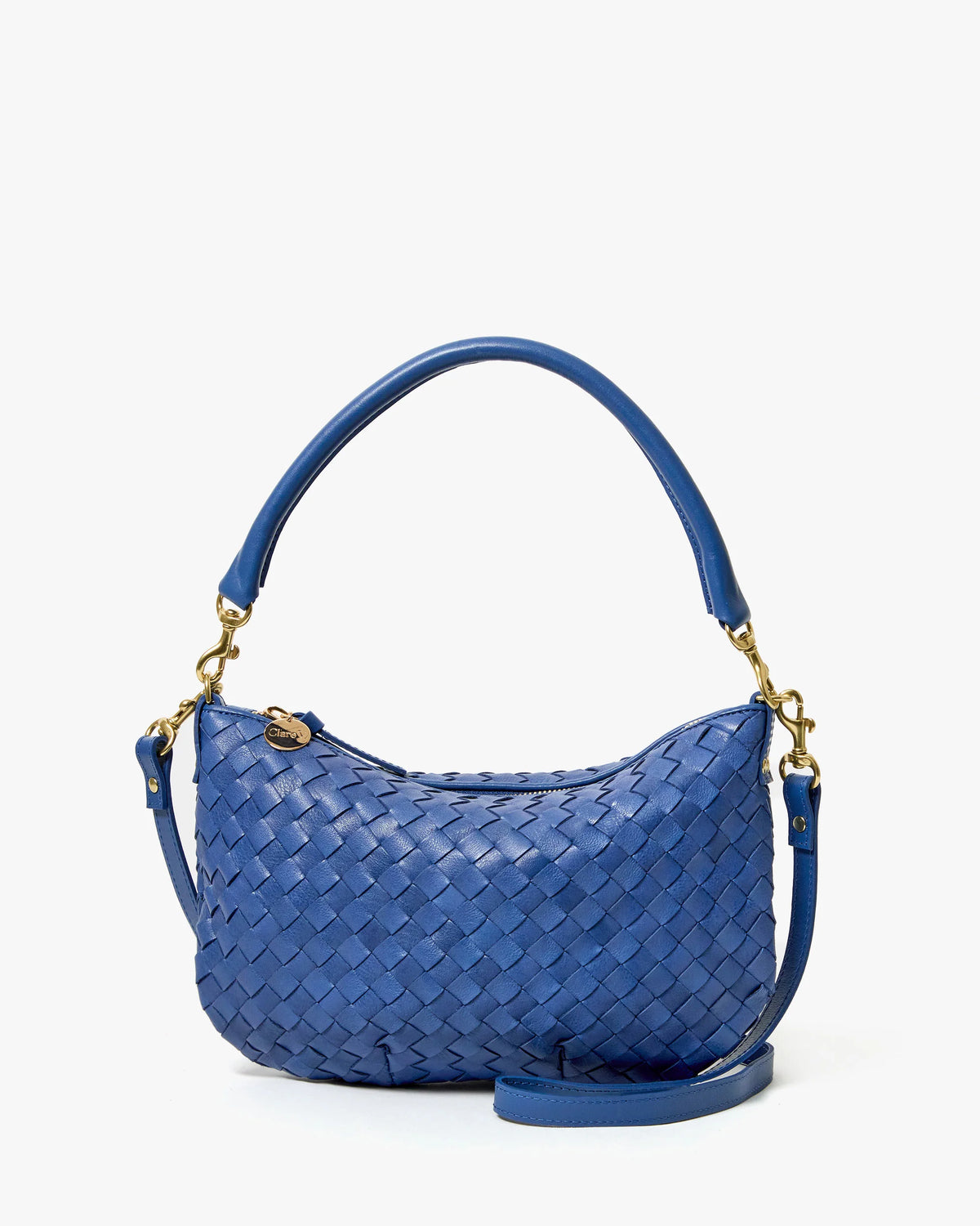 【P13531】WISH IN BLUE CLARE V PETIT MOYEN FRENCH BLUE MEDIUM WOVEN DIAGONAL