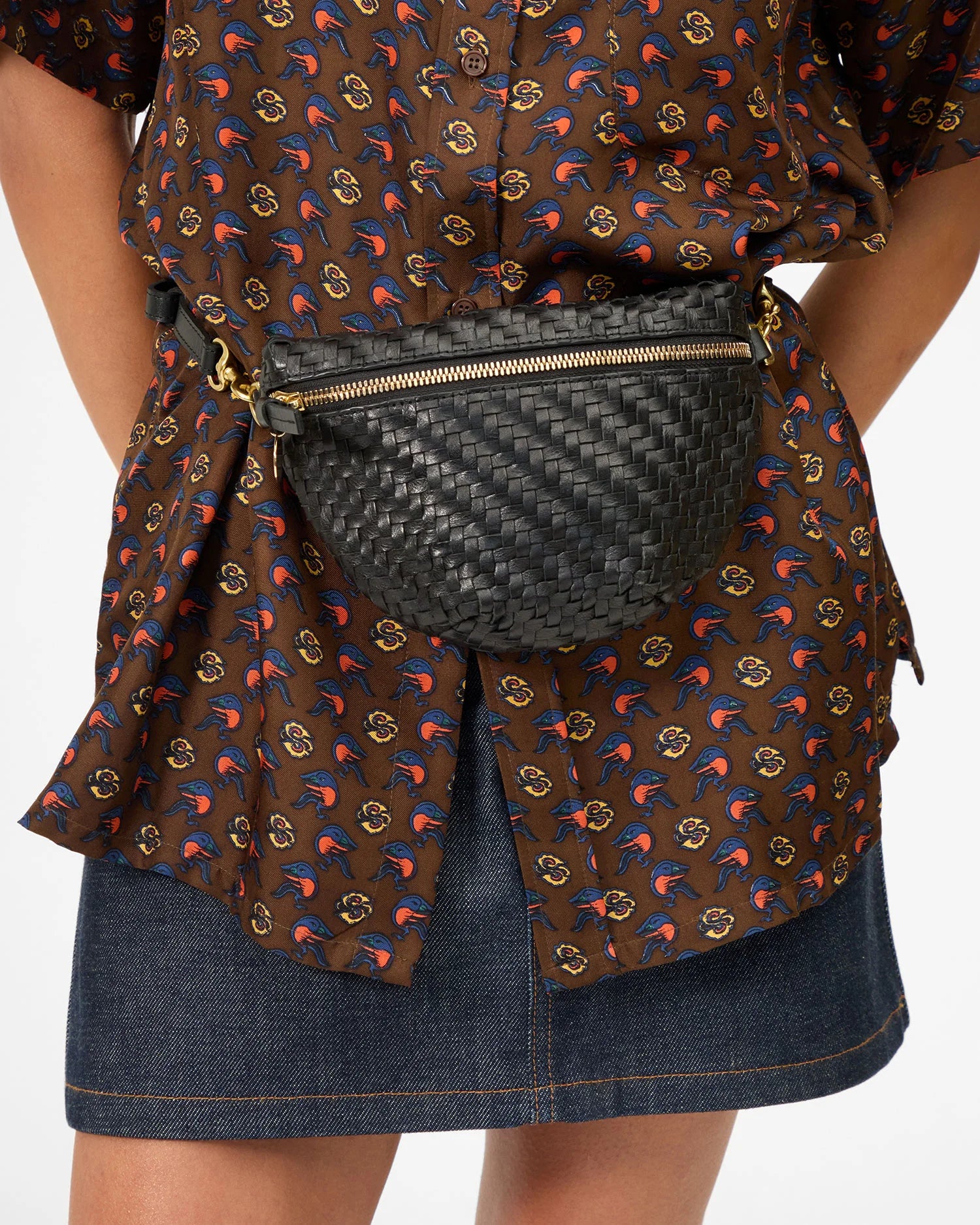 PETITE FANNY - BLACK WOVEN ZIG ZAG