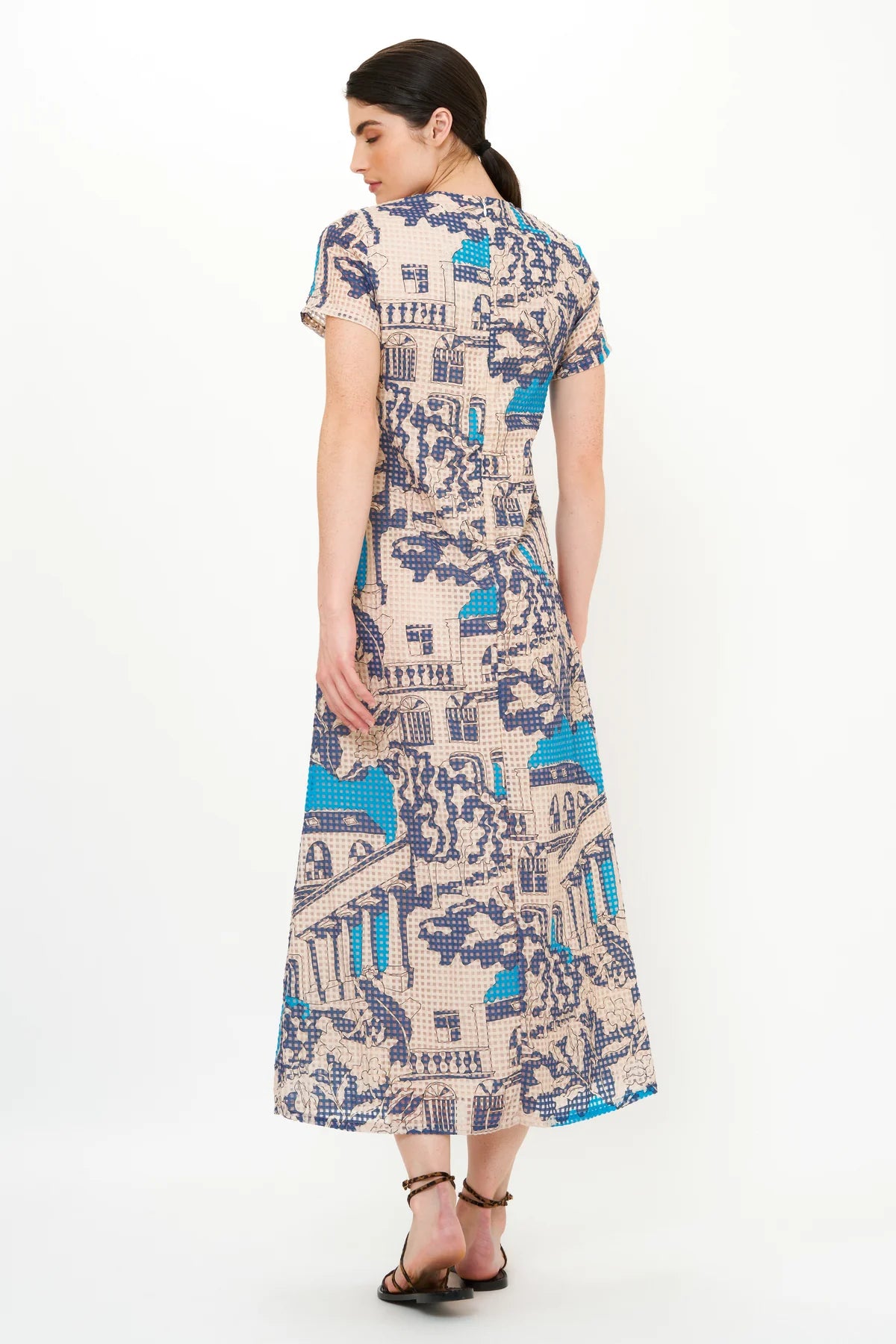 OLIPHANT SHORT SLEEVE SHIFT MAXI ROMA BLUE