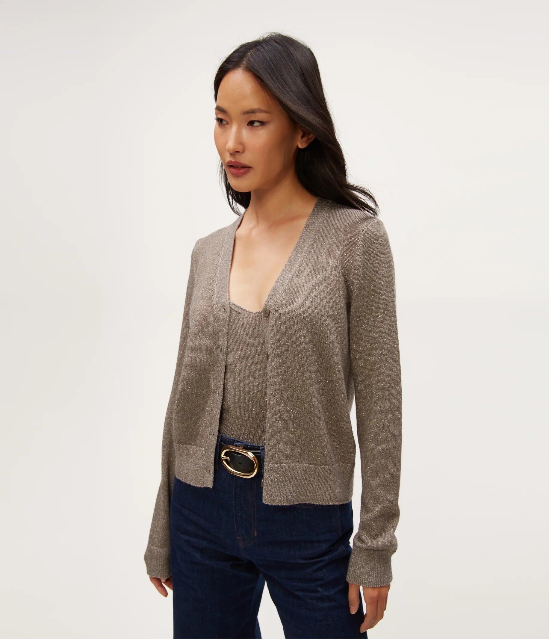 MICHAEL STARS RUIZ METALLIC CARDIGAN