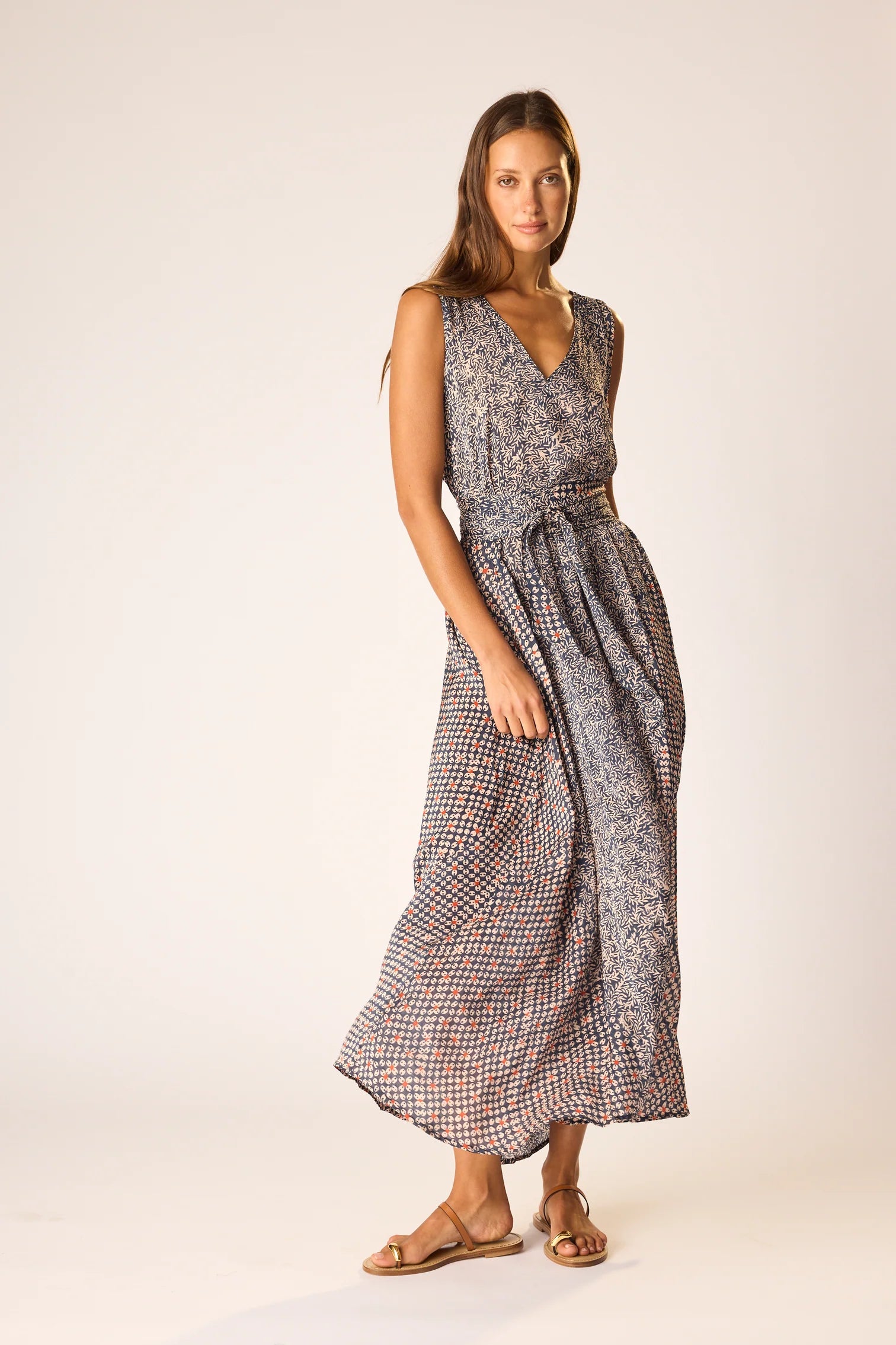 TOVA MAXI W/SASH BELT