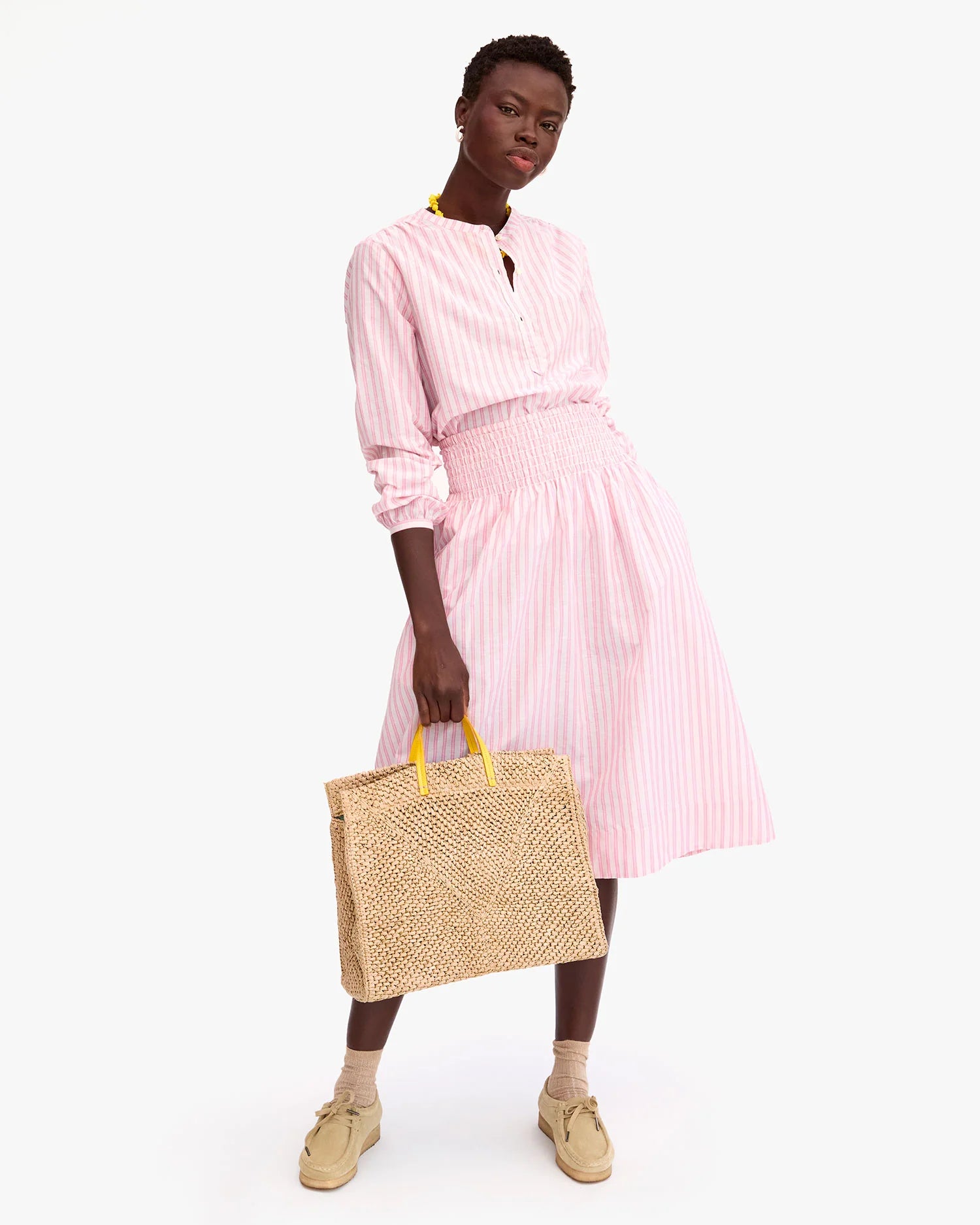 CLARE V SUMMER SIMPLE TOTE DUNE RAFFIA