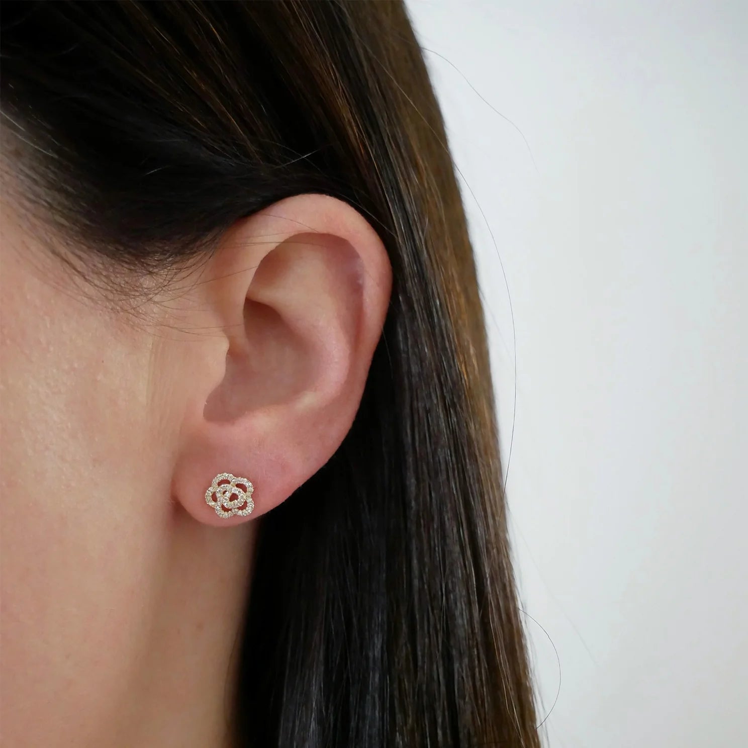 DIAMOND ROSE STUDS EF-14057