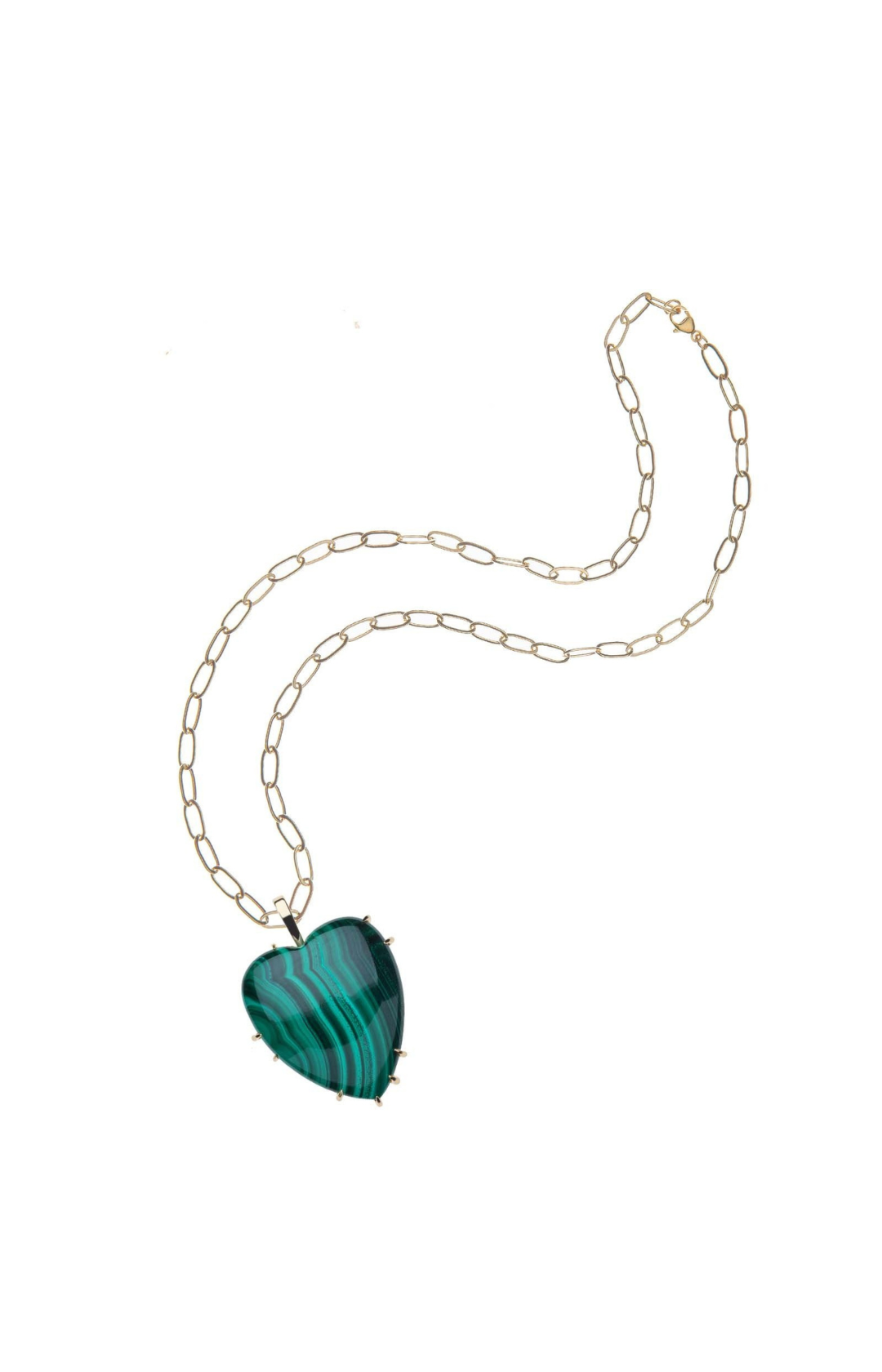 CARRY YOUR HEART MALACHITE 18" DRAWN LINK