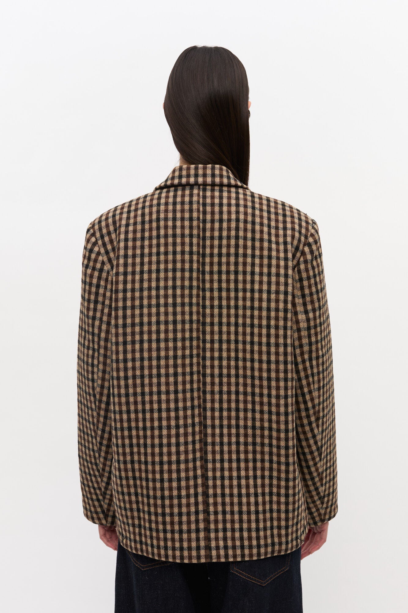 ボトムスその他 Ganni Check Wool Mix Oversized Blazer Chicory Coffee Check Wool Mix Oversized Blazer | GANNI