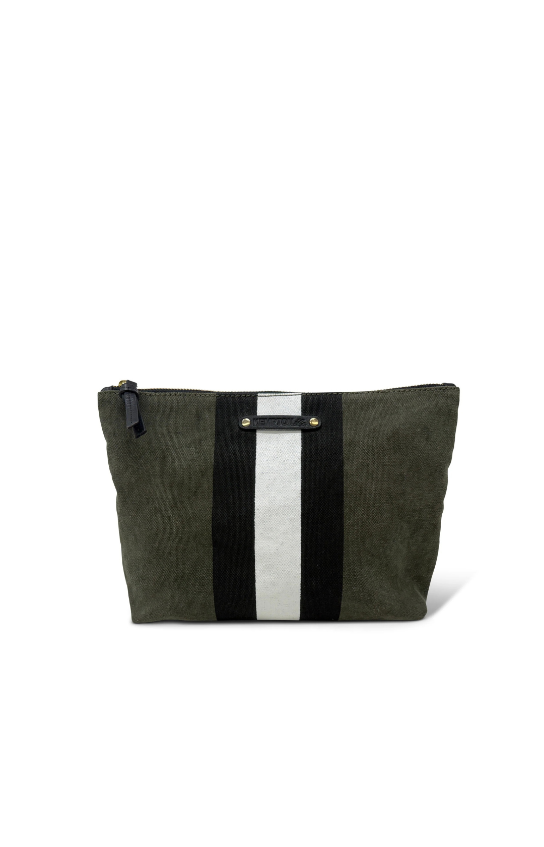 DOUBLE CANVAS POUCH - OLIVE