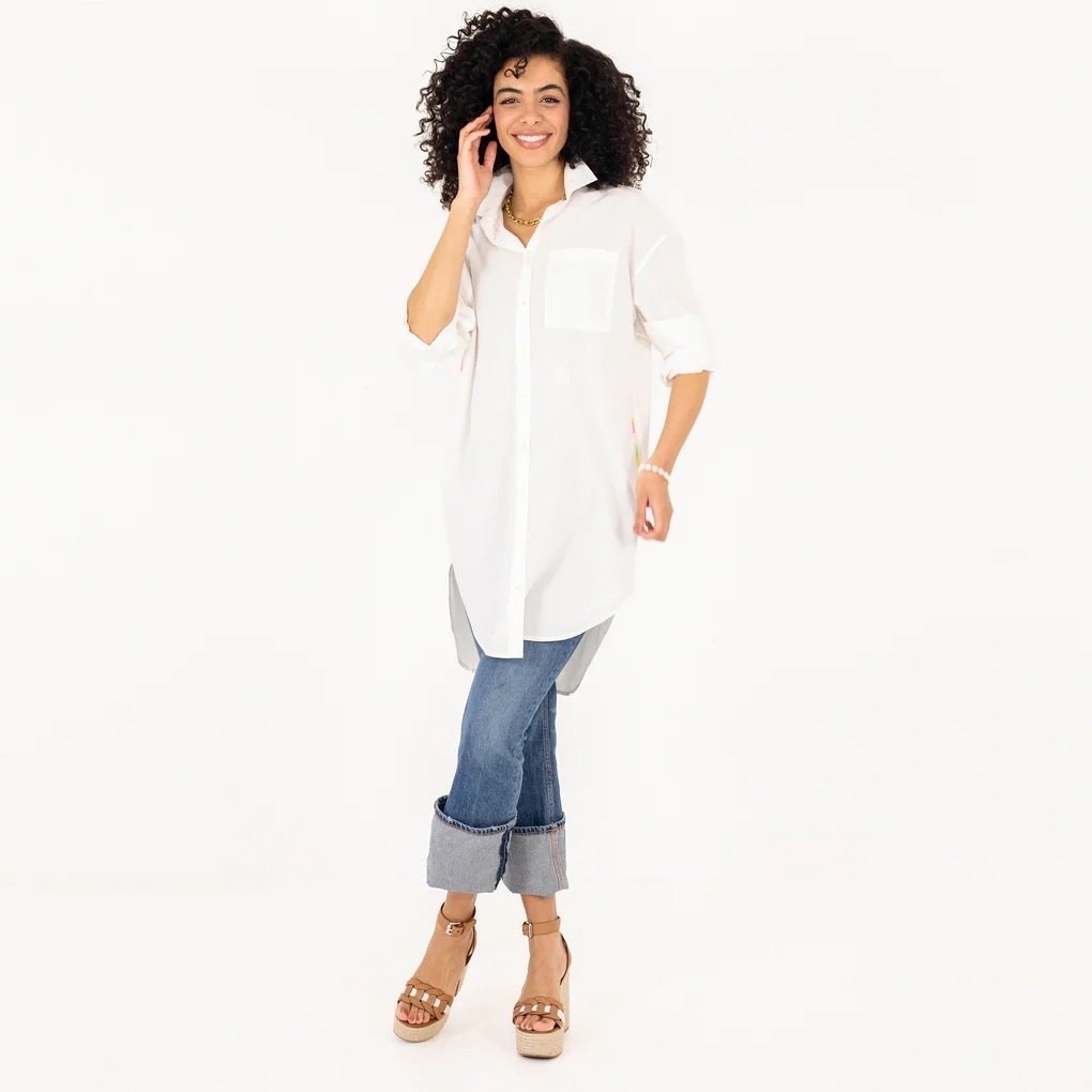 EVA SHIRT DRESS - WHITE