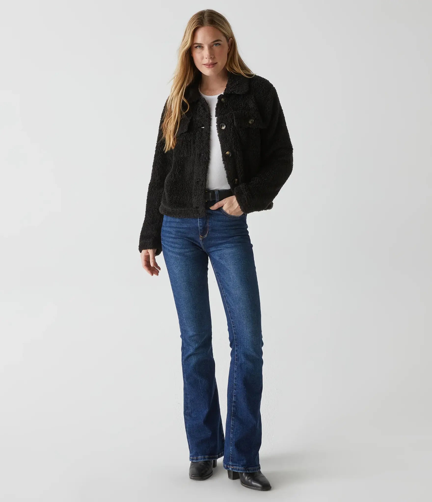 ARIZONA SHERPA CROPPED JACKET